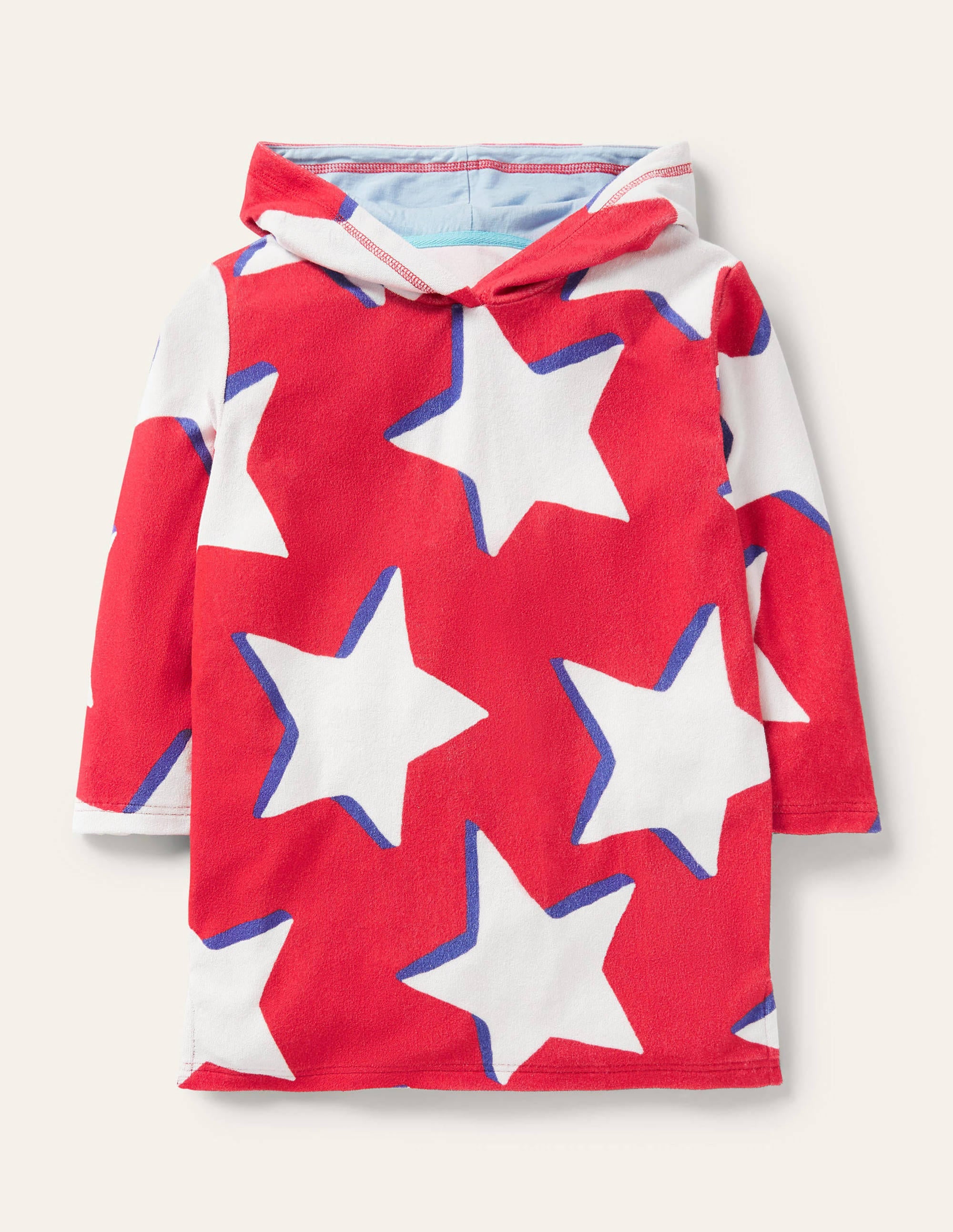 Towelling Throw-on-Jam Red/Ivory Stars