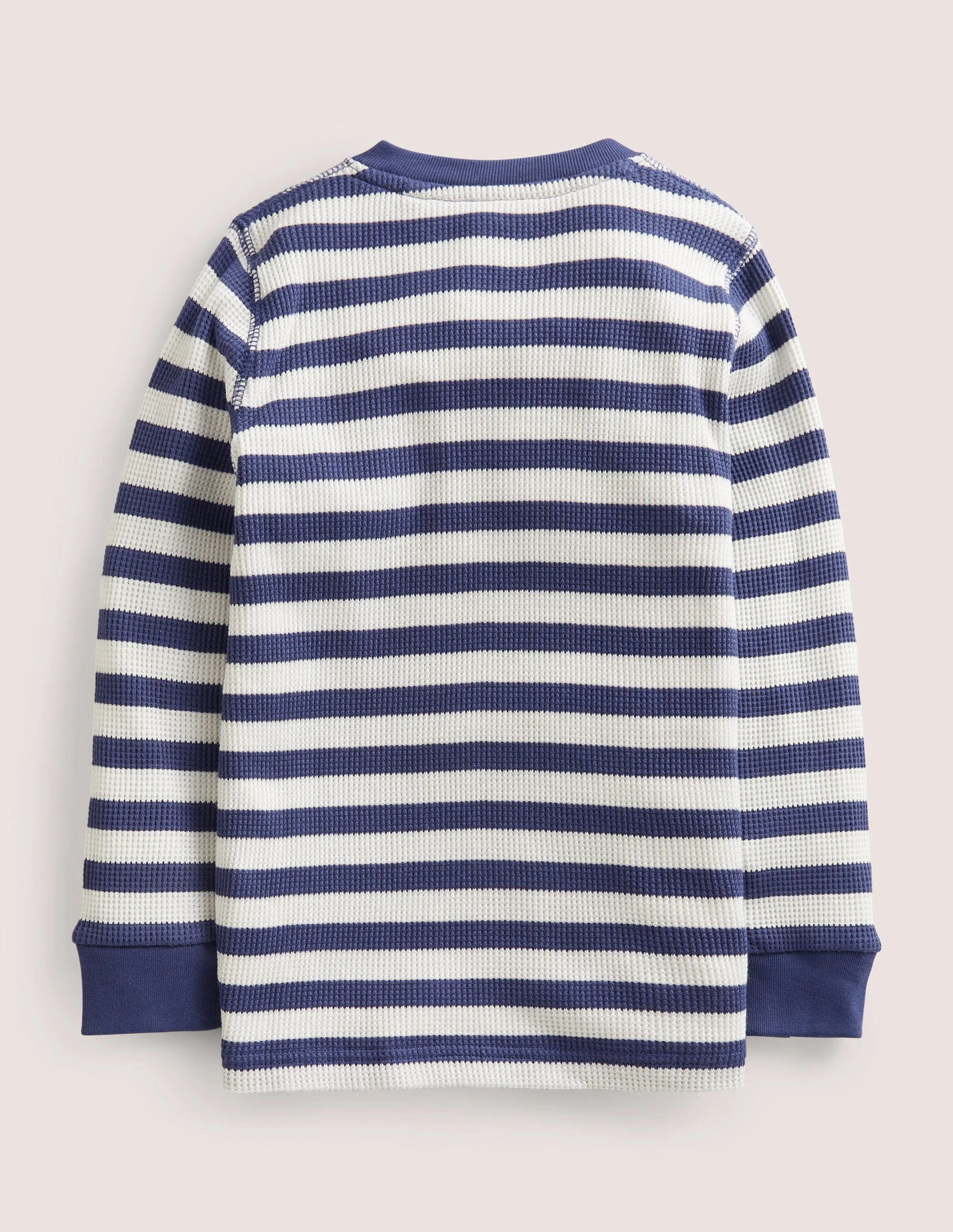Waffle Henley T-Shirt-Ivory/Starboard - Image 2