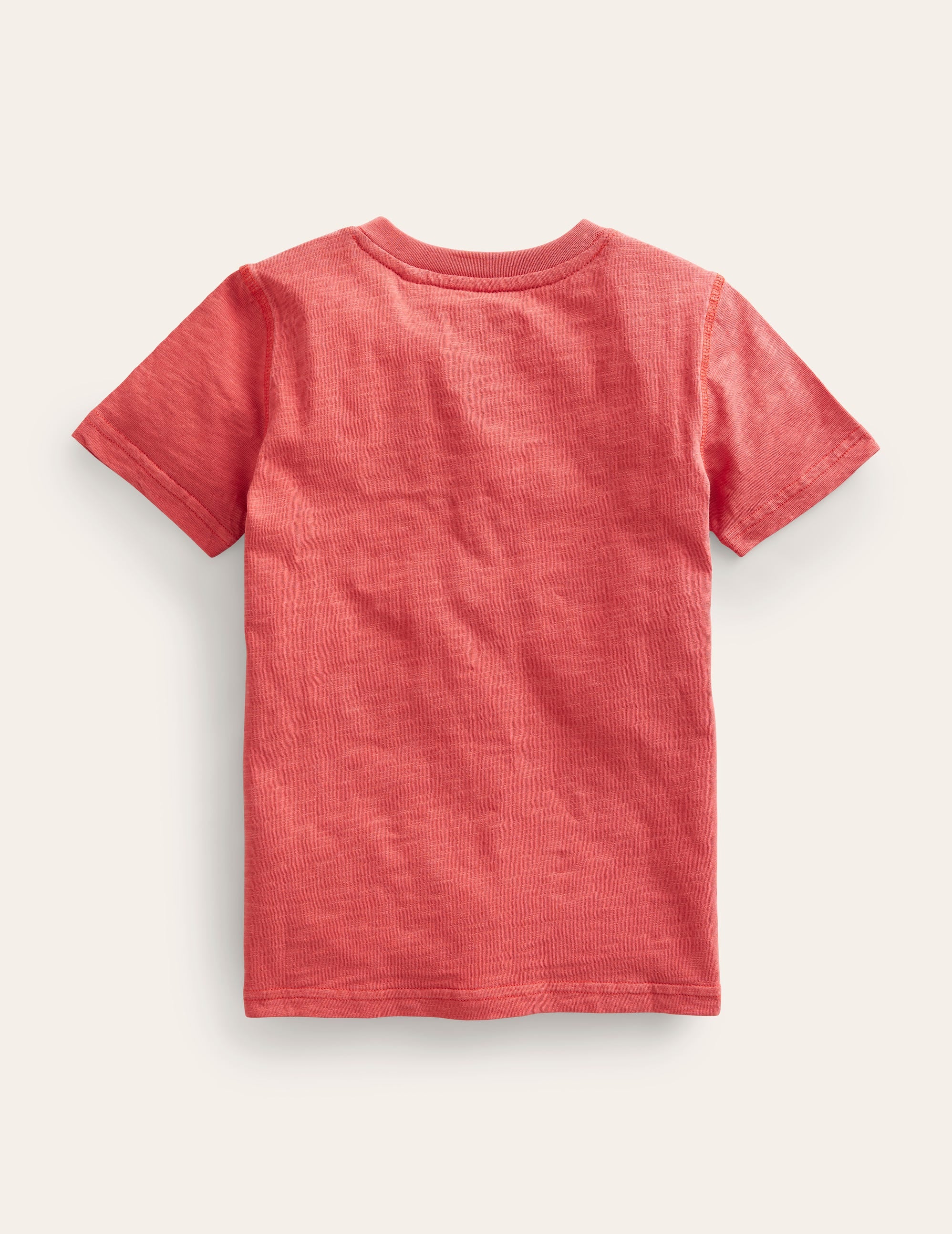 Washed Cotton Henley T-shirt-Peppadew Red - Image 2