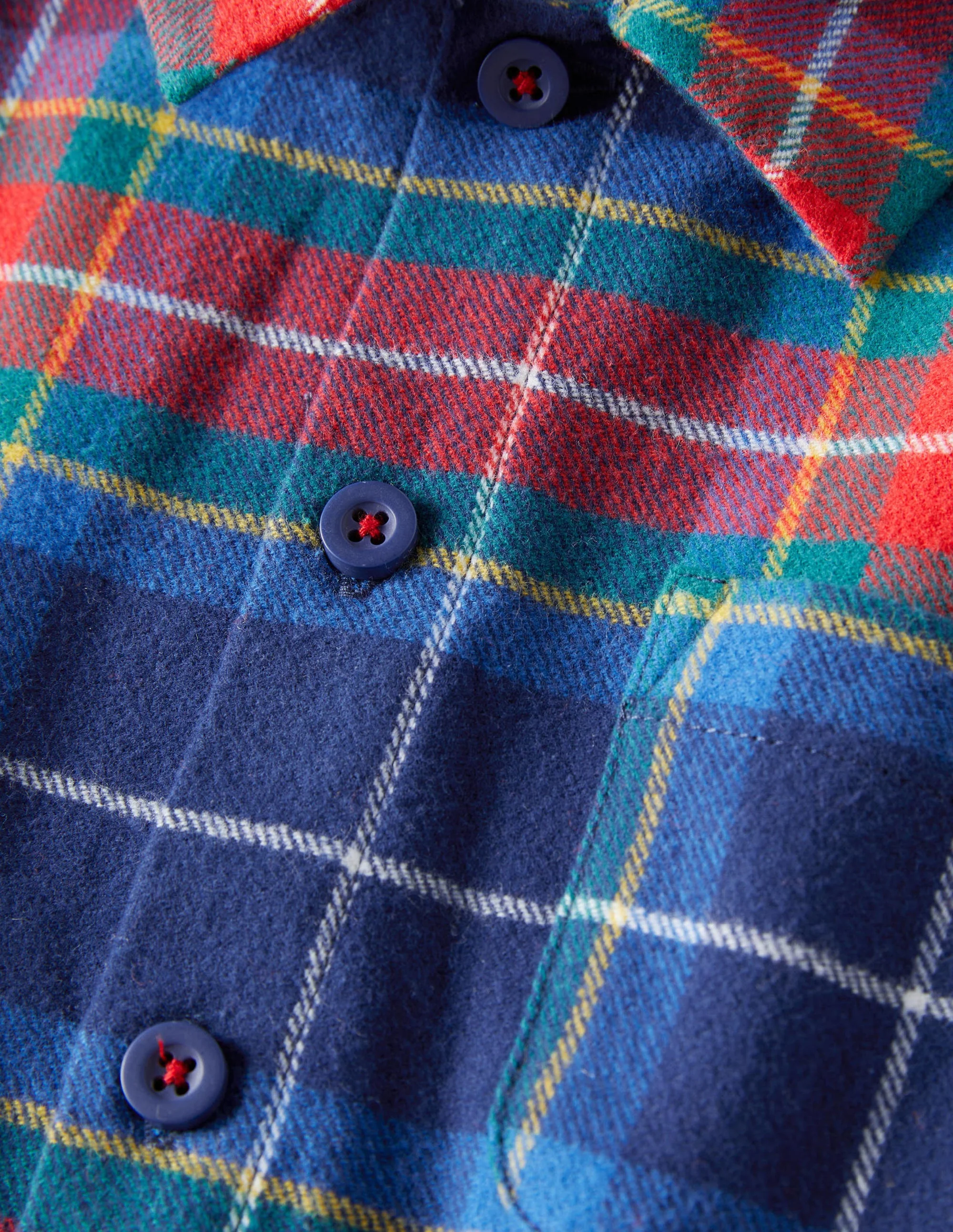 Woven Pyjamas Set-College Navy/Red Check - Image 3