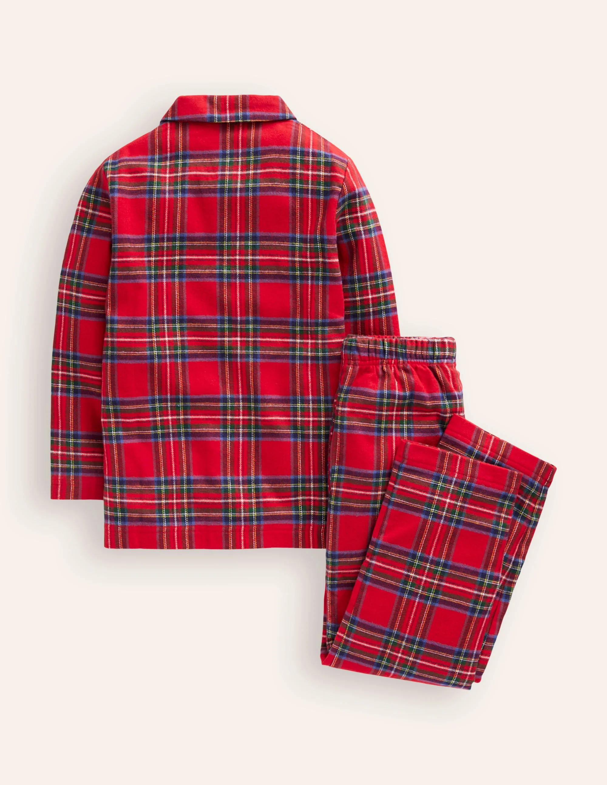Woven Pyjamas Set-Red Check - Image 2