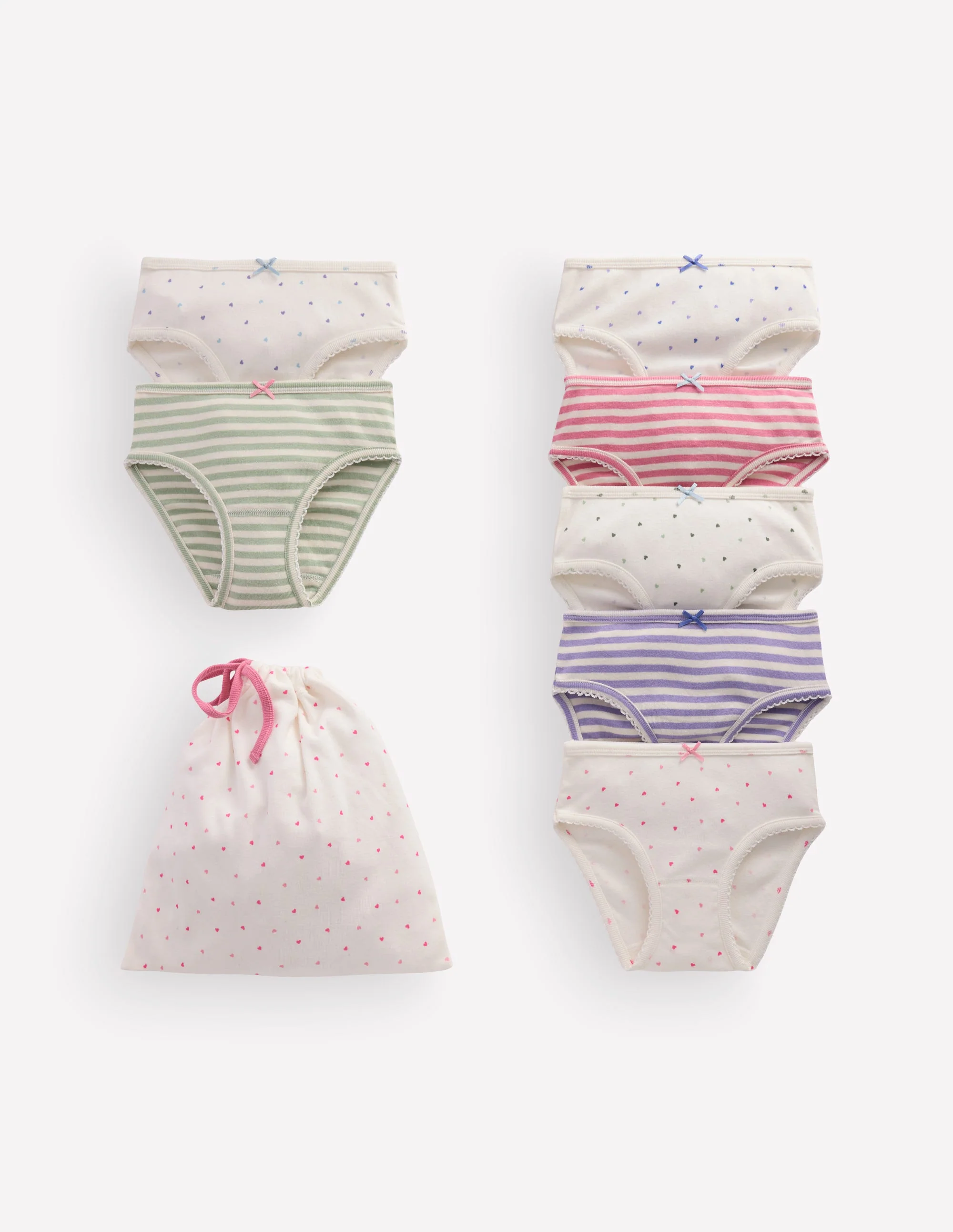 7 Pack Pants-Multi Hearts