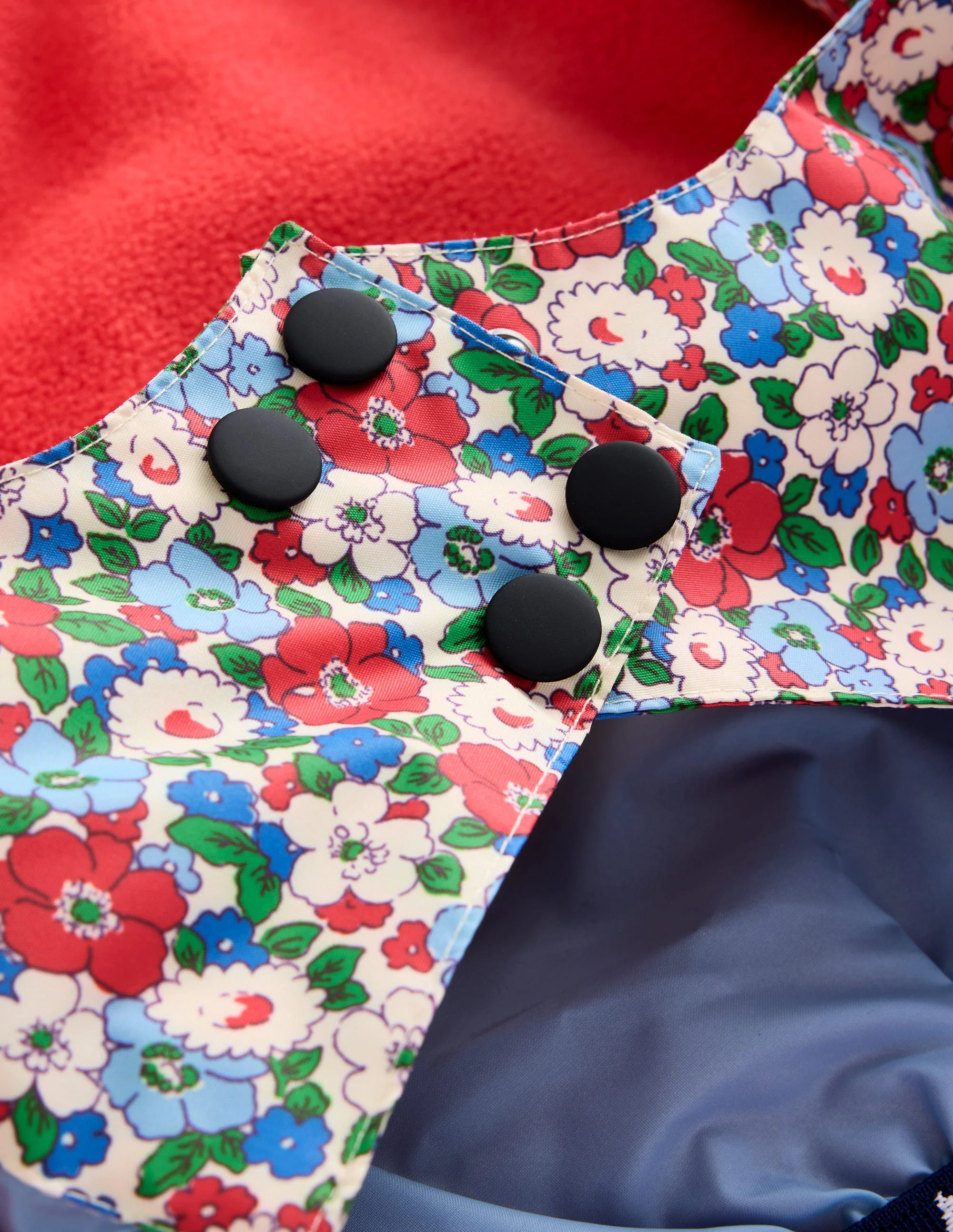 All-Weather Waterproof Coat-Glacier Blue Winter Floral - Image 3