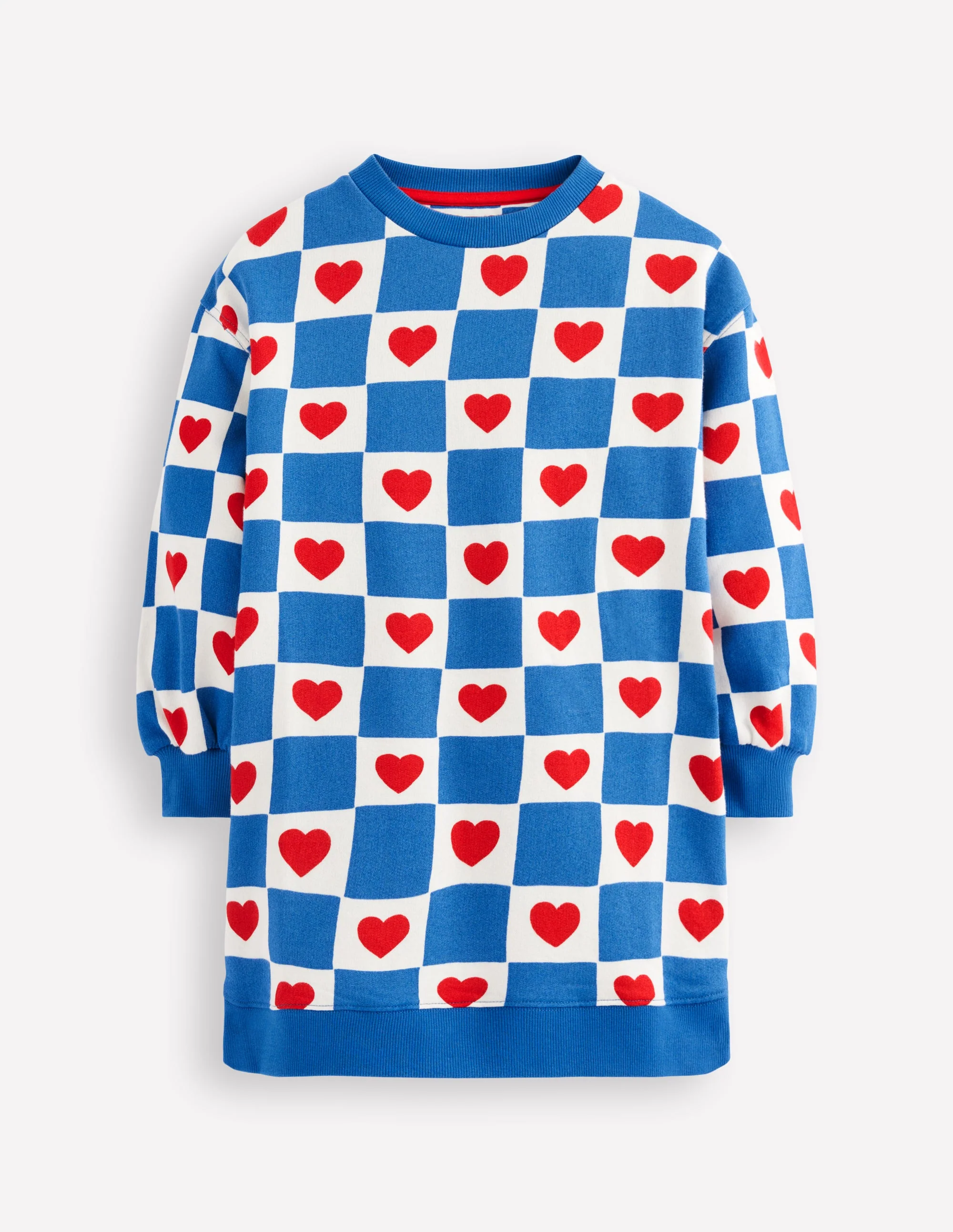 Ami Relaxed Sweatshirt Dress-Blue Heart Stamp - Image 3
