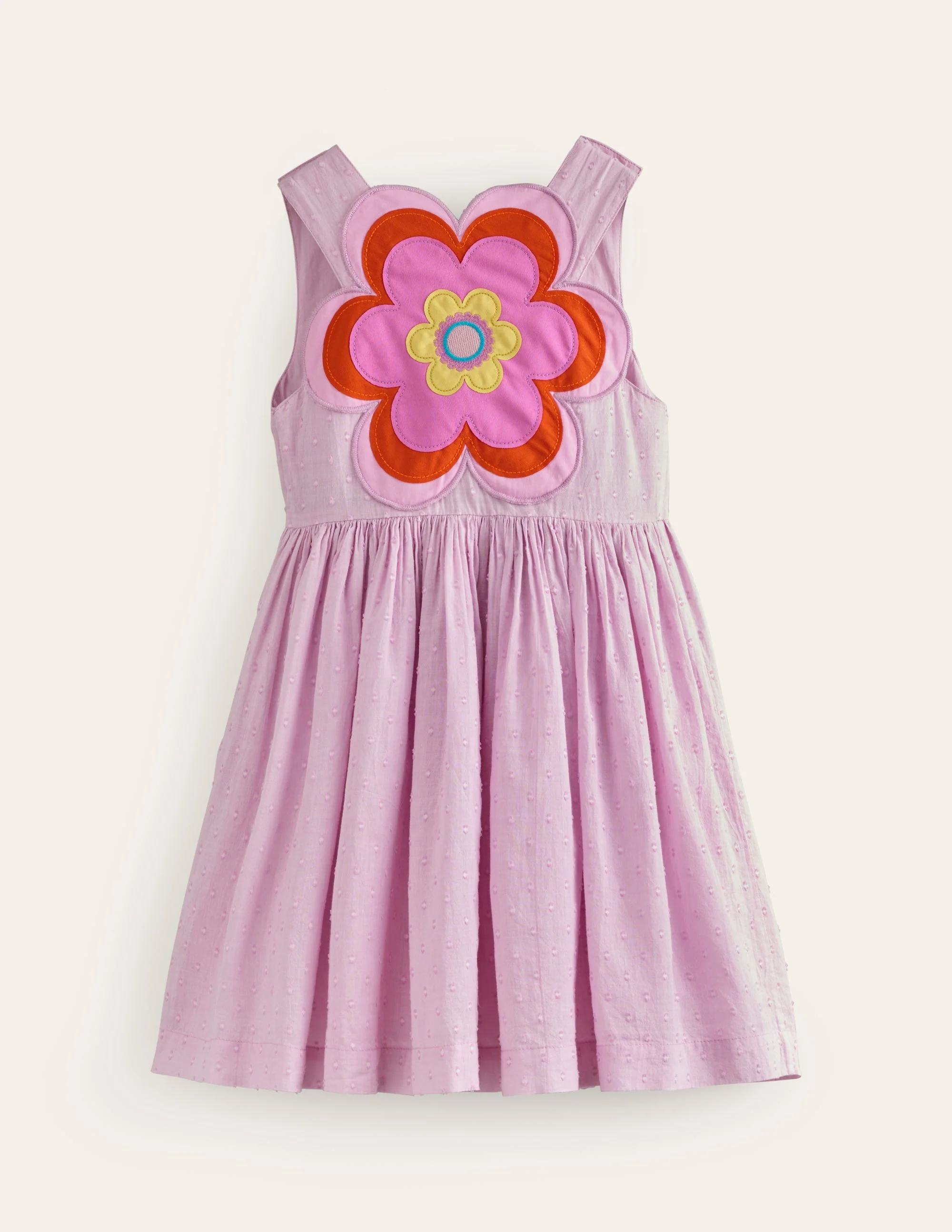 Appliqué Back Dress-Sugared Almond Pink Flower - Image 2