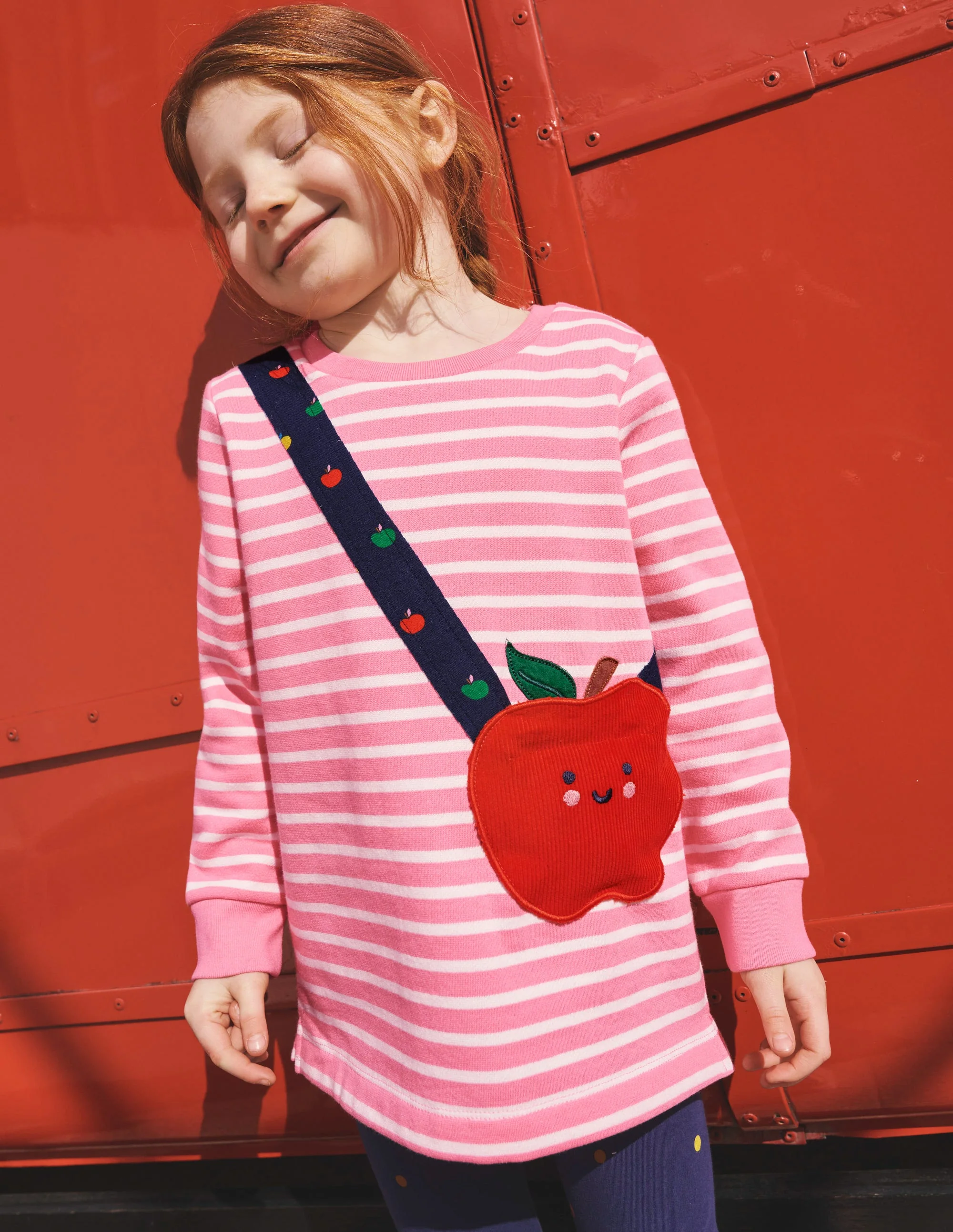 Appliqué Bag Tunic-Cosmos Pink/ Ivory Apple - Image 4
