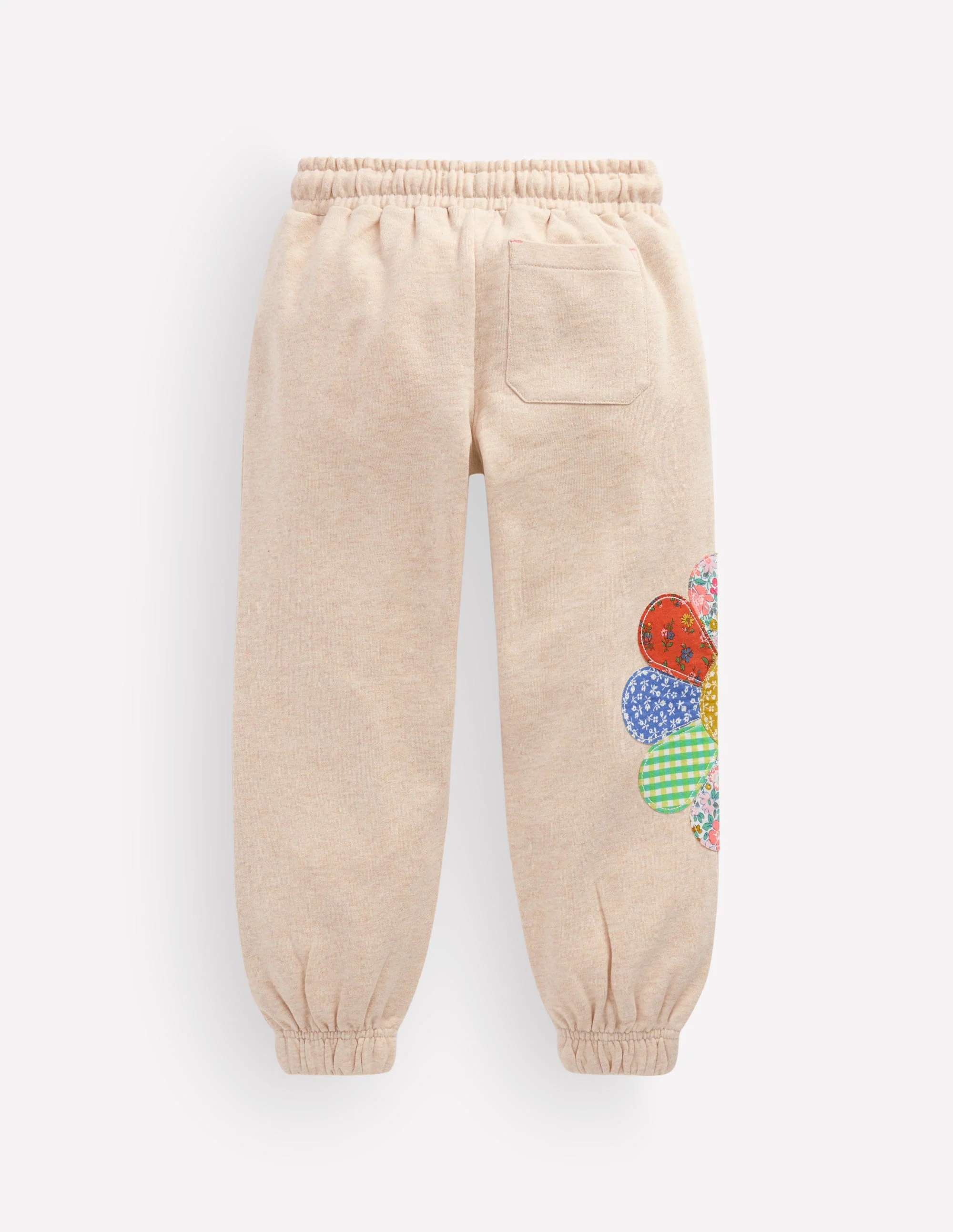 Appliqué Cuffed Joggers-Oatmeal Patchwork Flower - Image 2