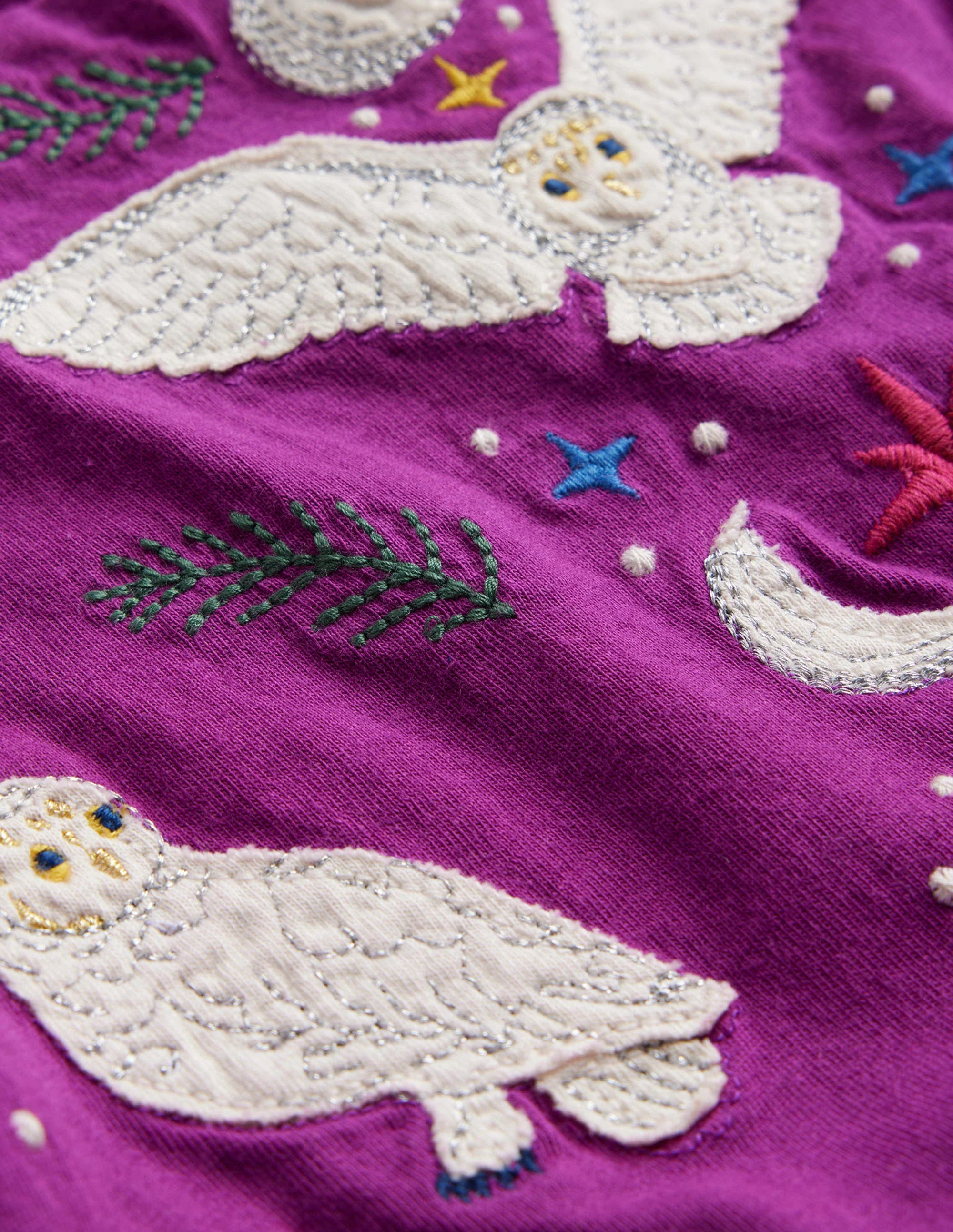 Appliqué Jersey Dress-Chrysanthemum Purple - Image 3