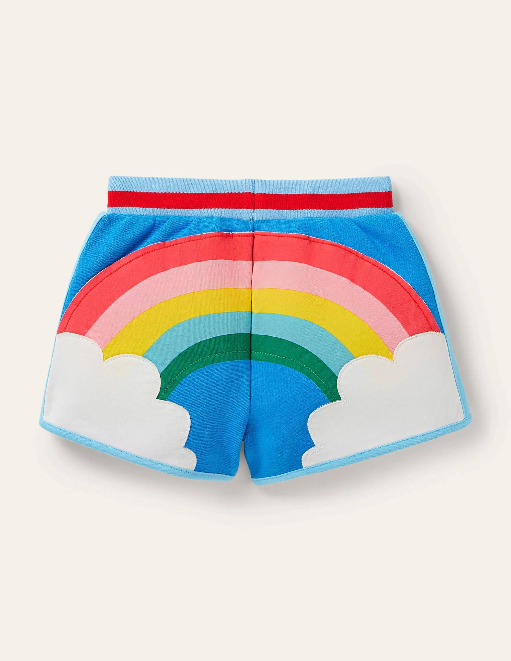 Appliqué Jersey Shorts-Moroccan Blue Rainbow - Image 2