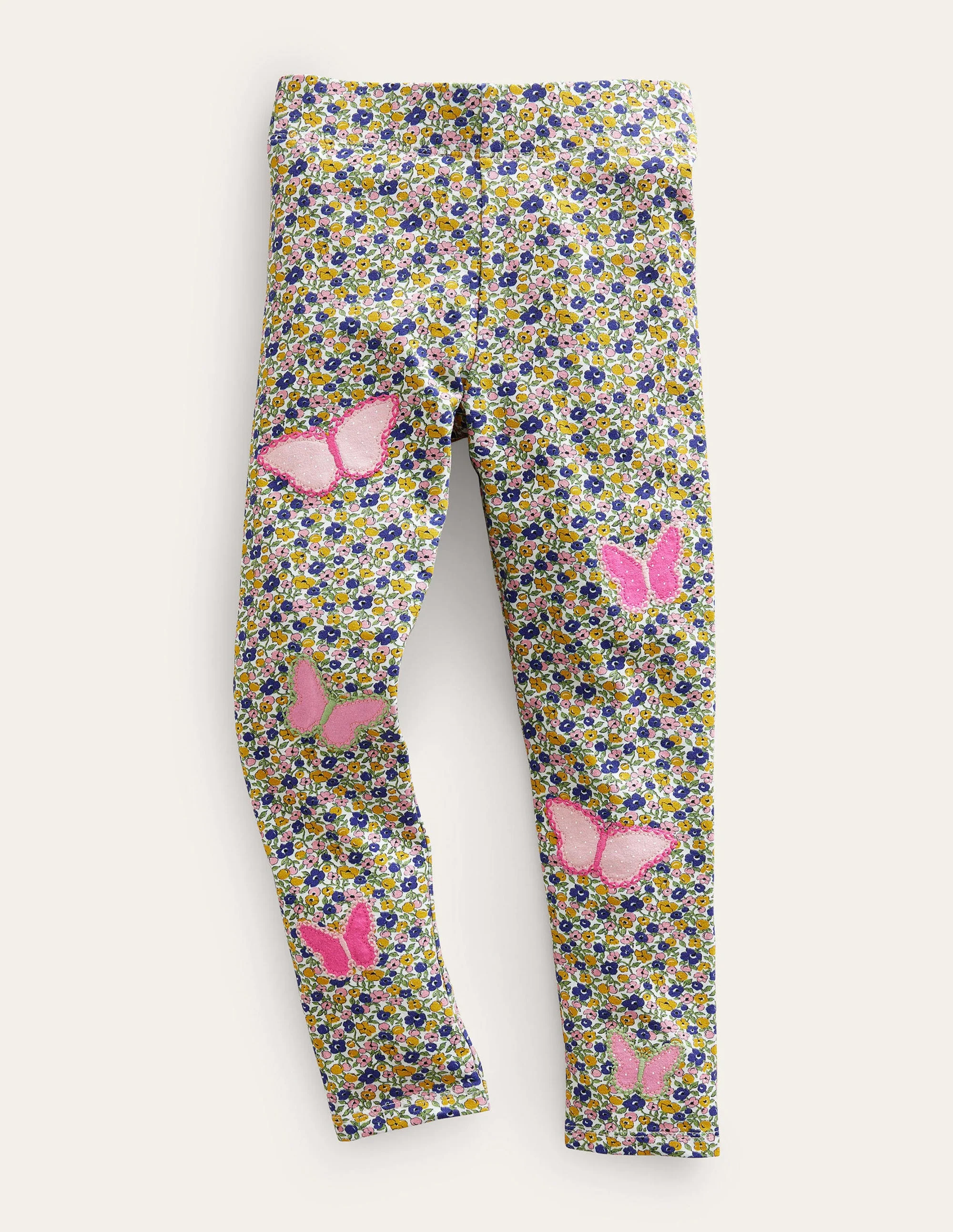 Appliqué Leggings-Multi Floral Butterfly