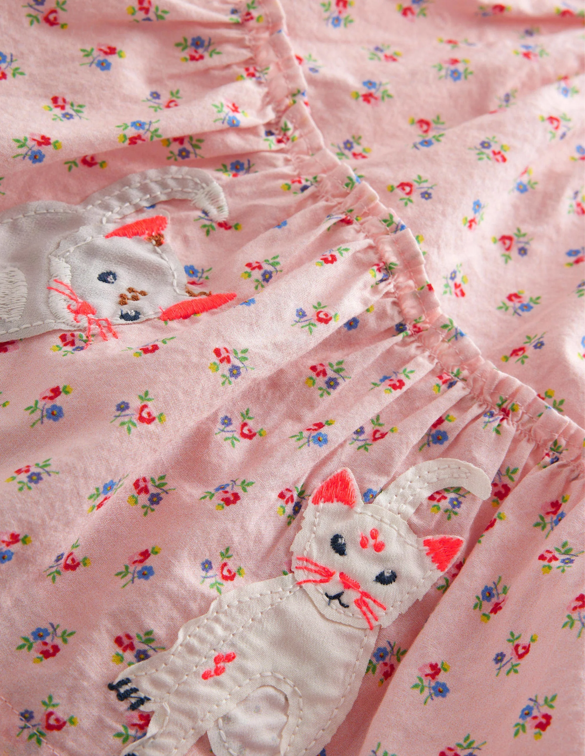 Appliqué Skirt-Dusty Pink Cats - Image 3