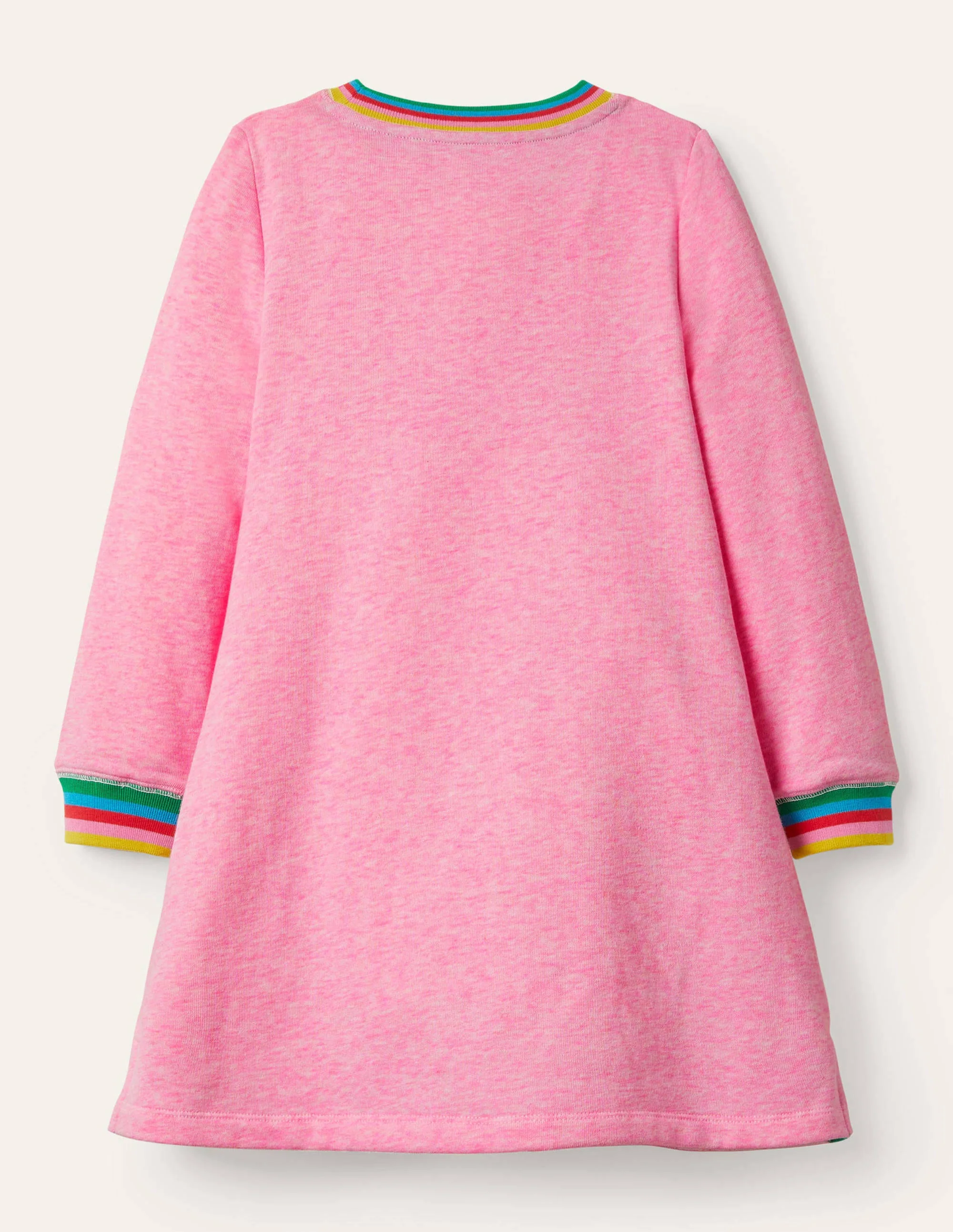 Appliqué Sweatshirt Dress-Bright Petal Pink Friends - Image 2