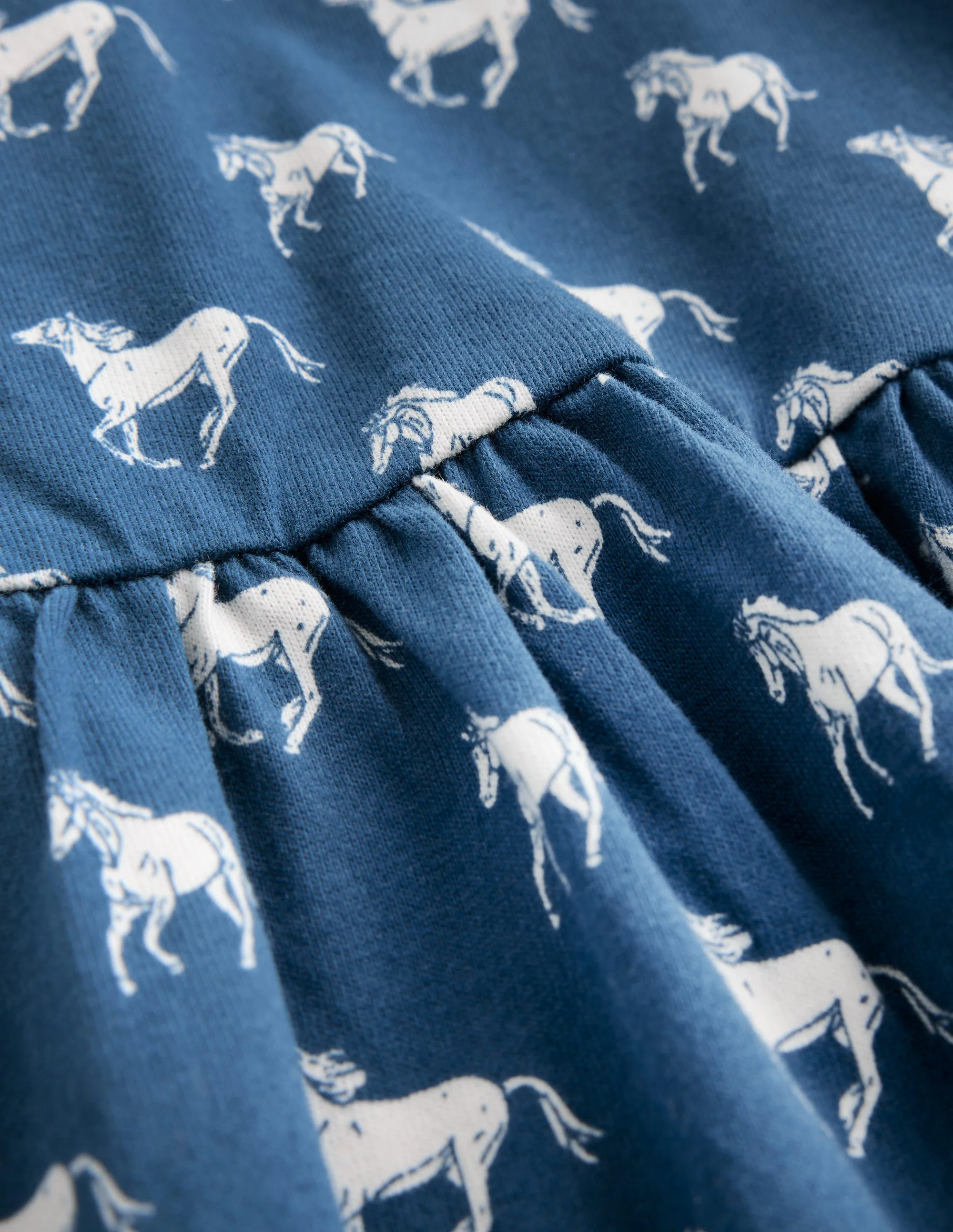 Ballerina Jersey Dress-Blue Horses - Image 4