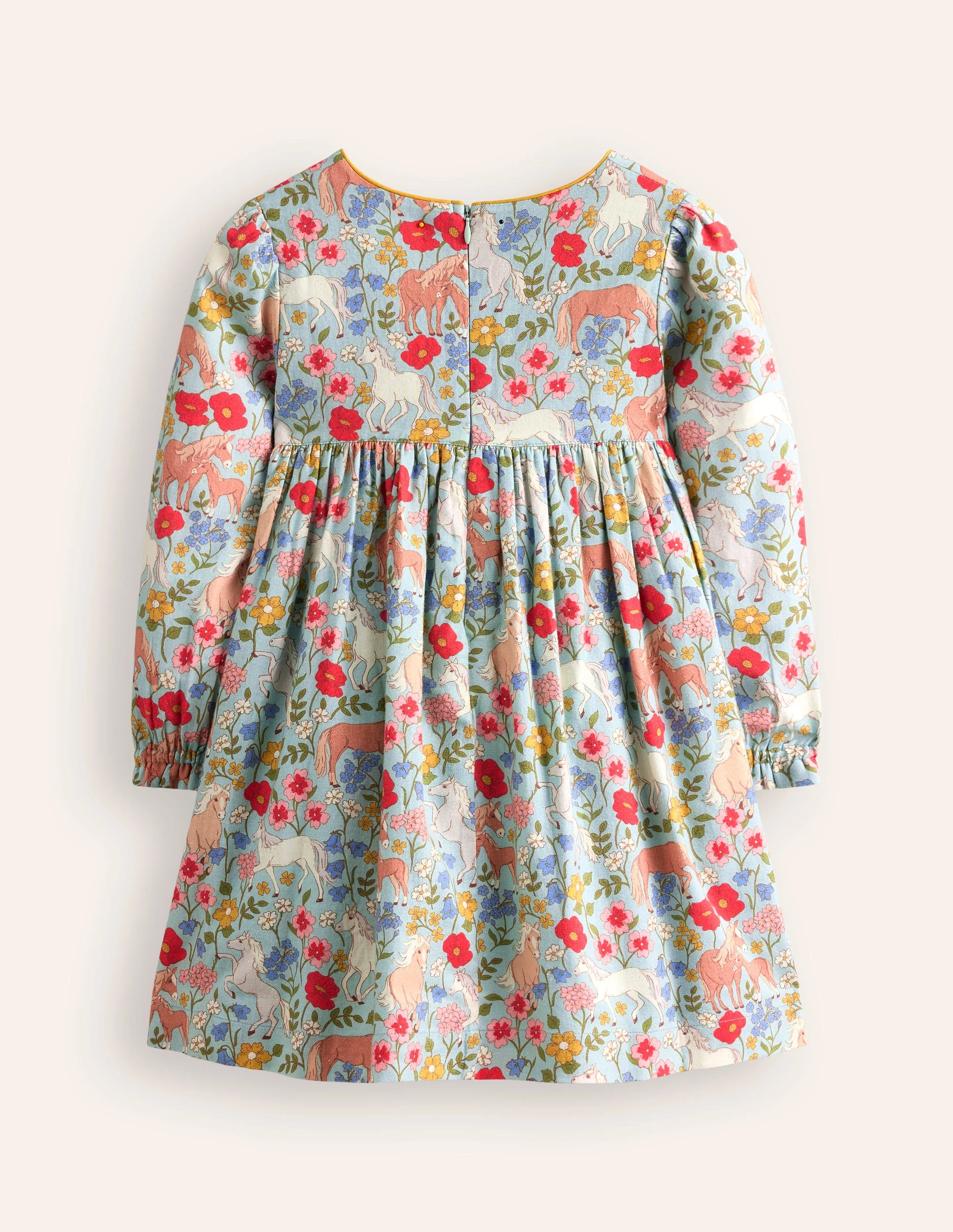 Bess Cosy Smocked Dress-Blue Frost Pony Floral - Image 5