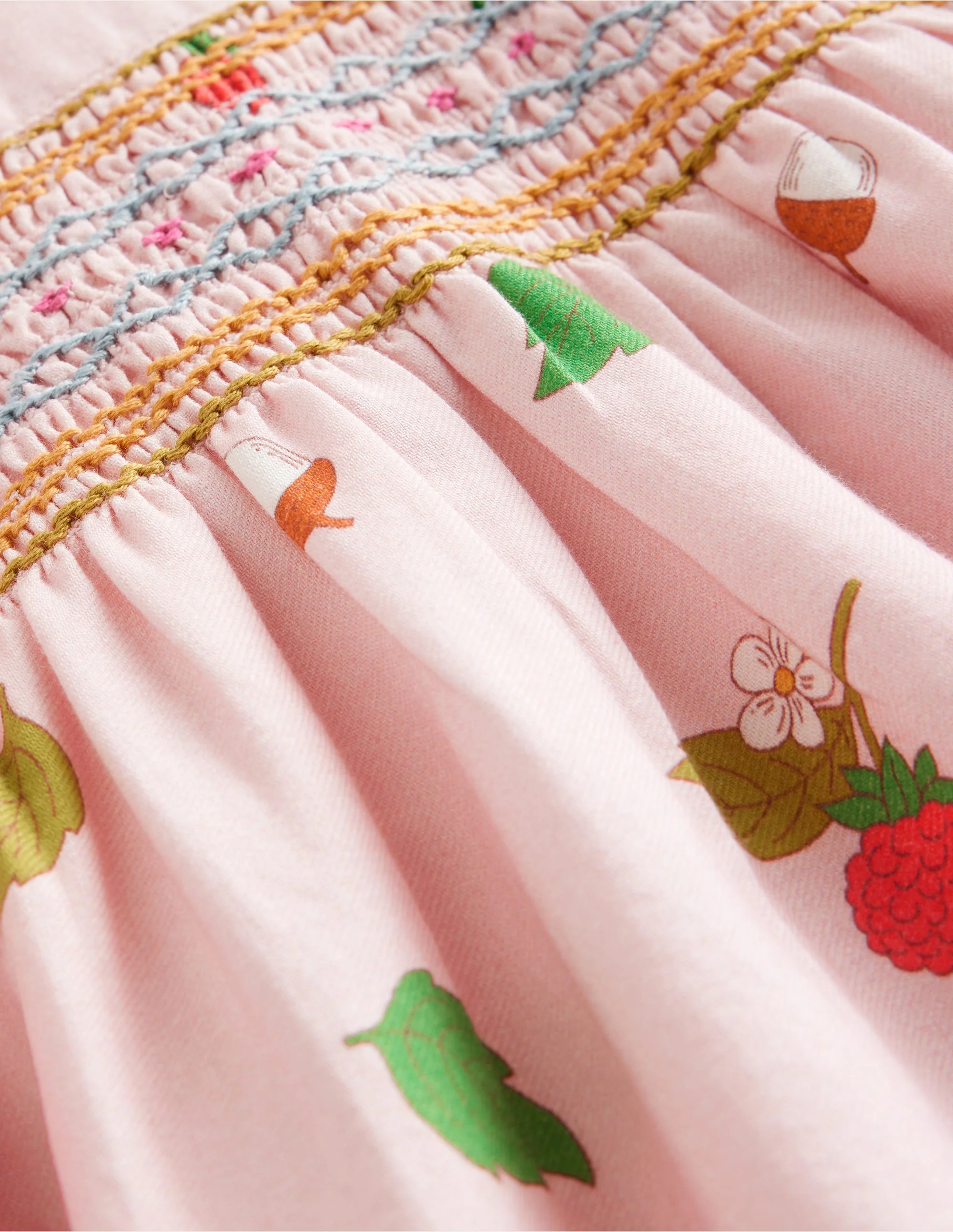 Bess Cosy Smocked Dress-French Pink Autumn Friends - Image 3