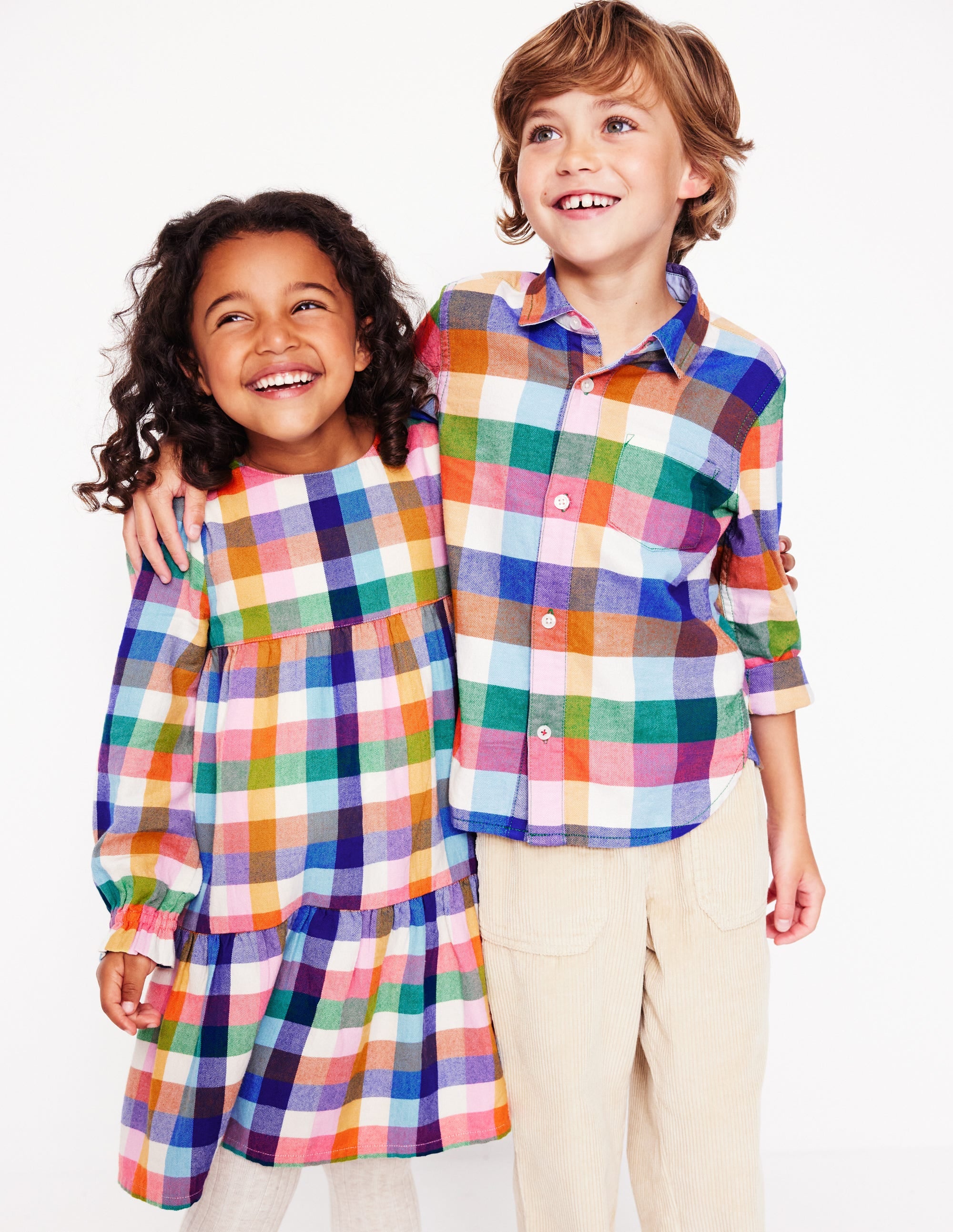 Betsy Tiered Twirly Dress-Multigingham - Image 5