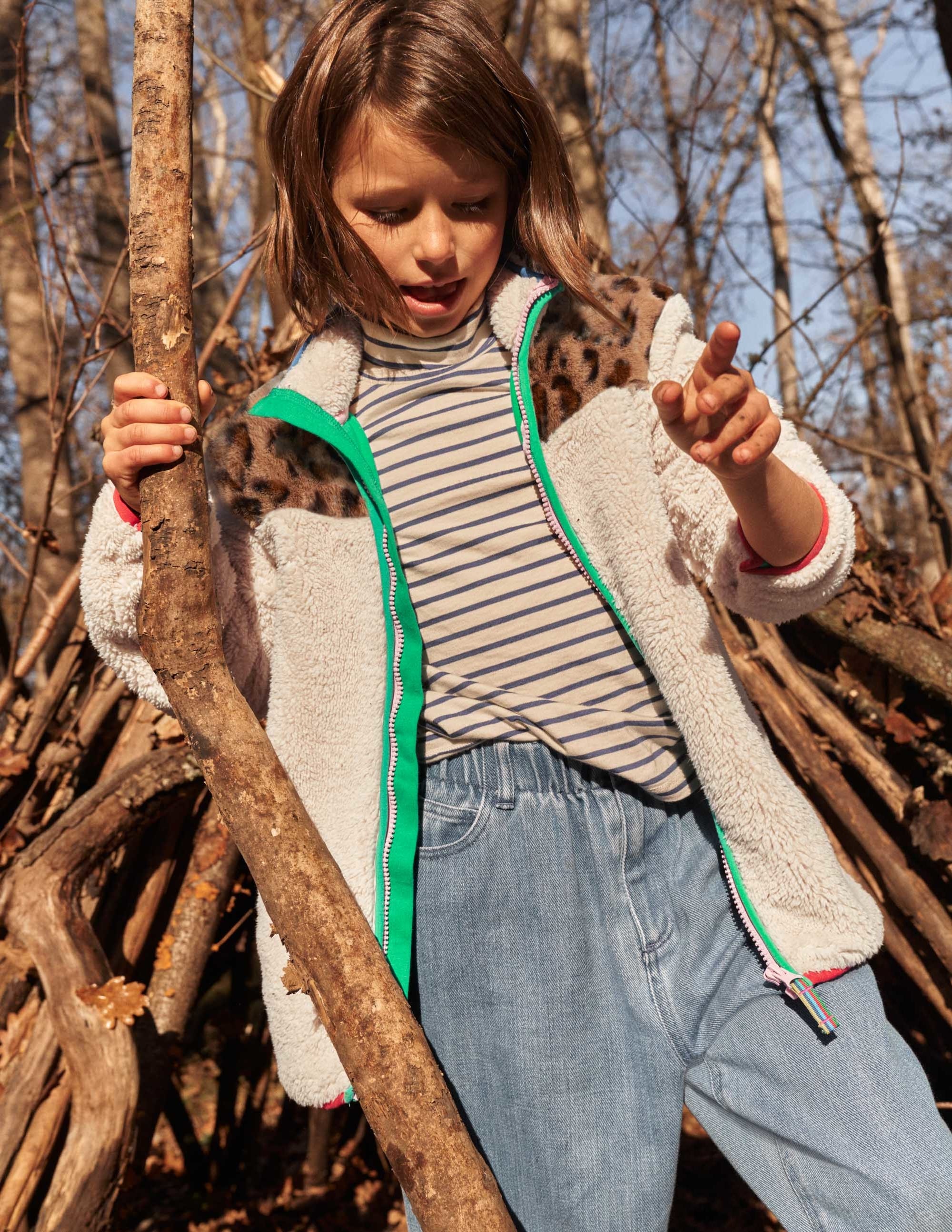 Borg Jacket-Ivory/Leopard Colourblock - Image 5