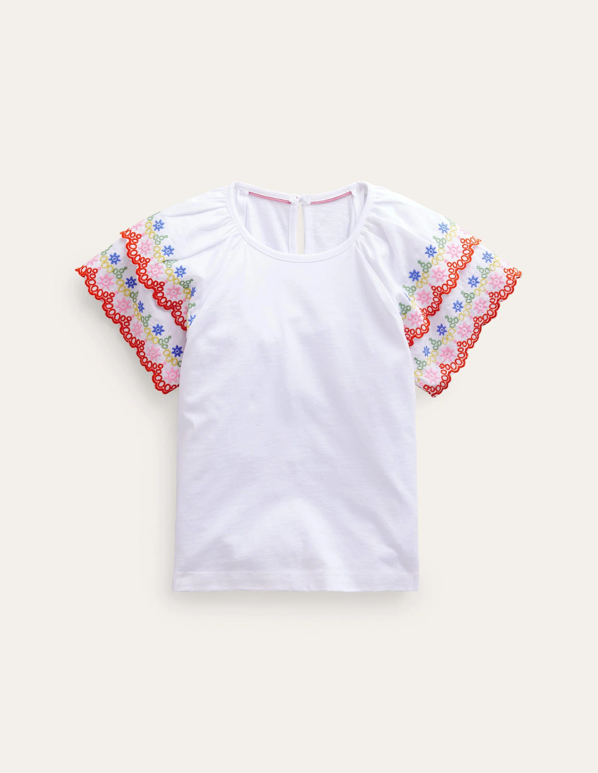 Broderie Mix T-shirt-Ivory/Multi