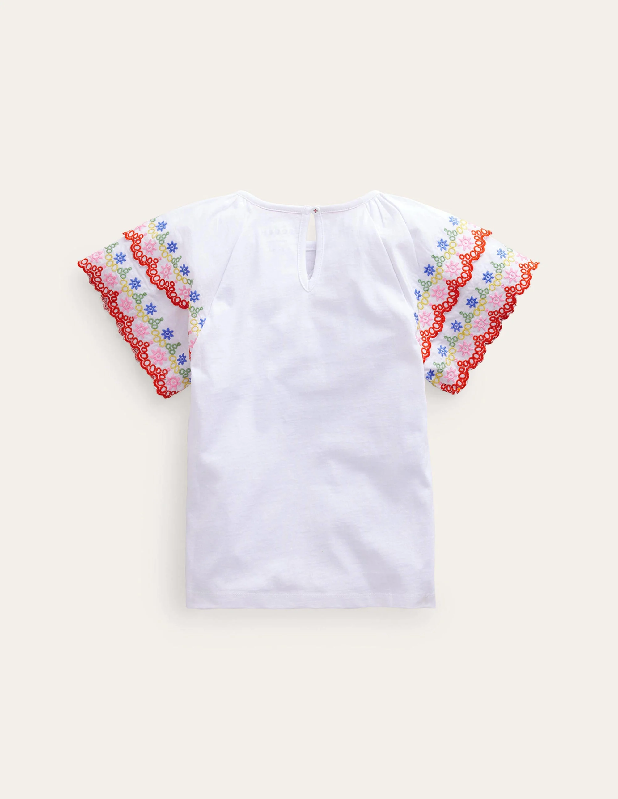 Broderie Mix T-shirt-Ivory/Multi - Image 2