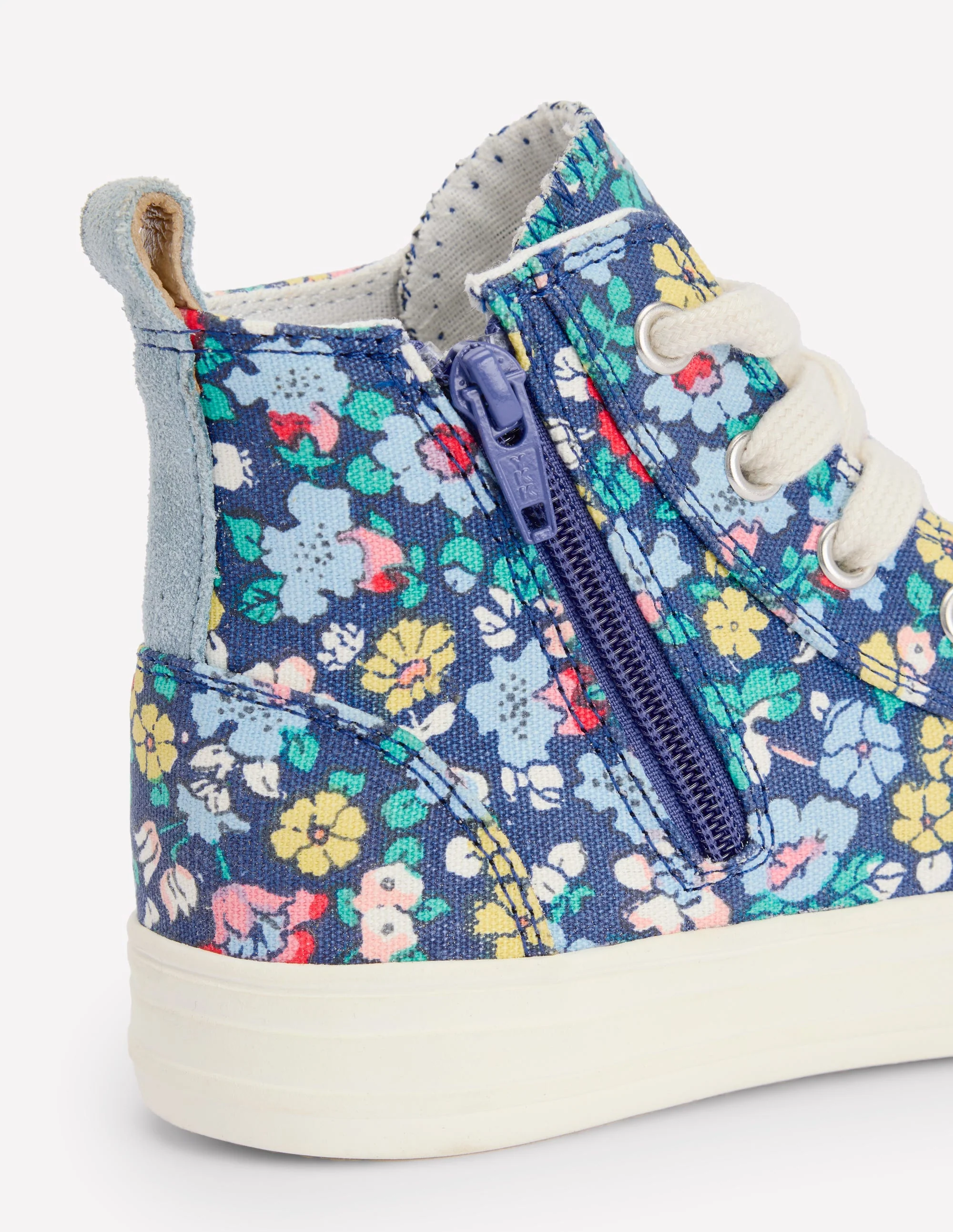 Canvas High Tops-Sapphire Blue Floral - Image 3
