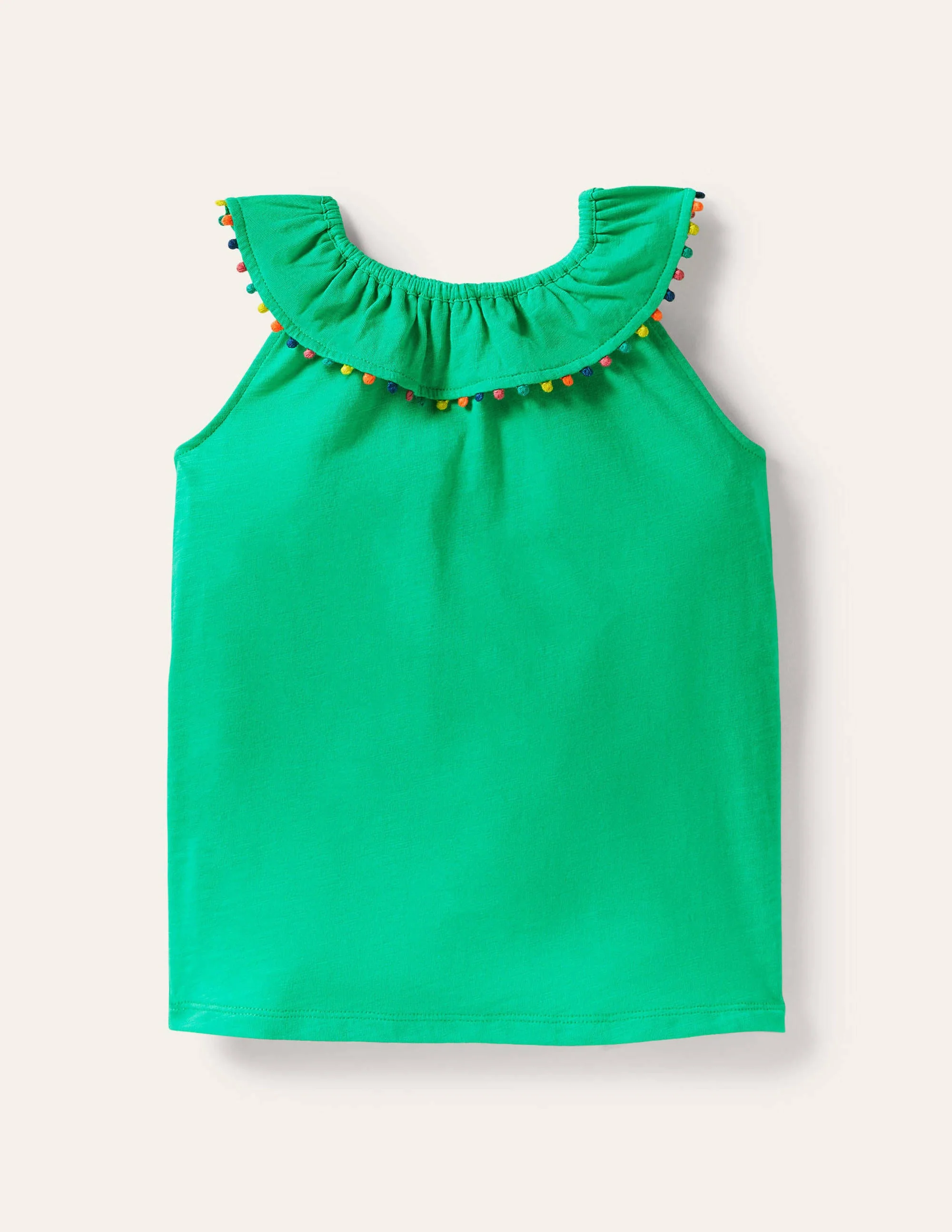 Charlie Pom Jersey Vest-Tropical Green - Image 2