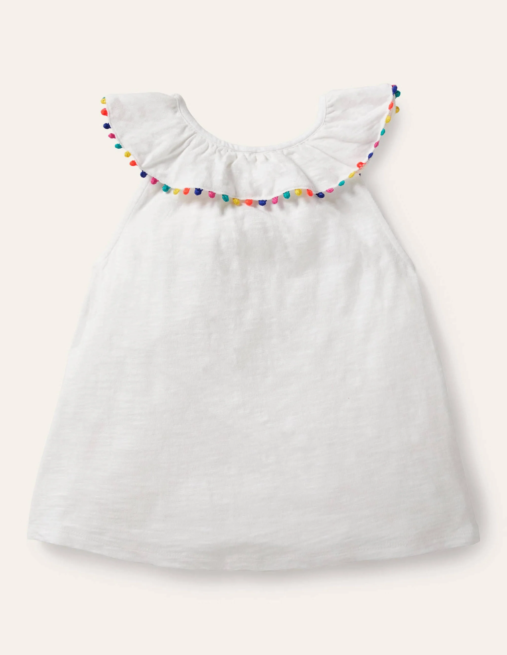 Charlie Pom Jersey Vest-White - Image 2