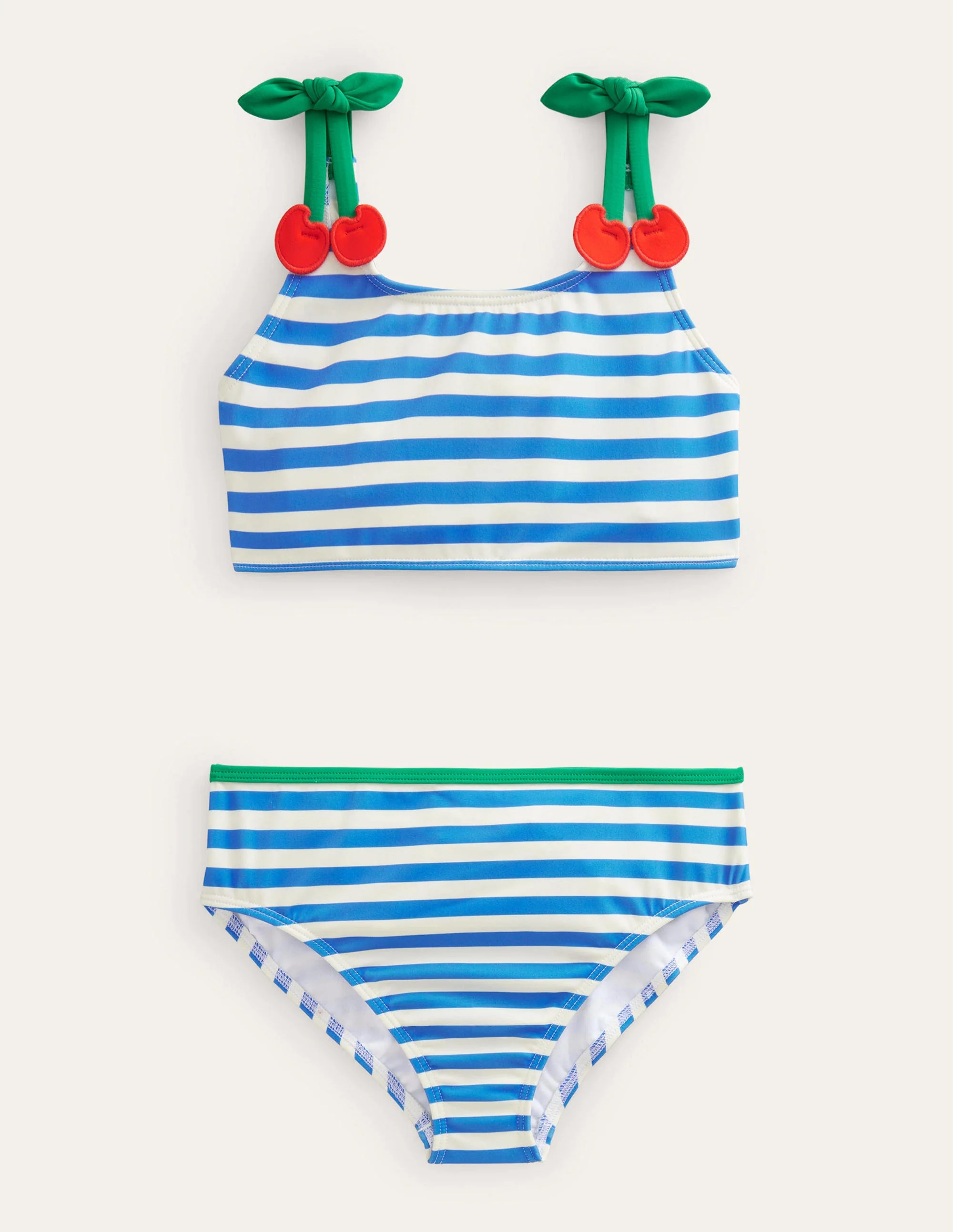 Cherry Strap Bikini-Cabana Blue and Ivory stripe