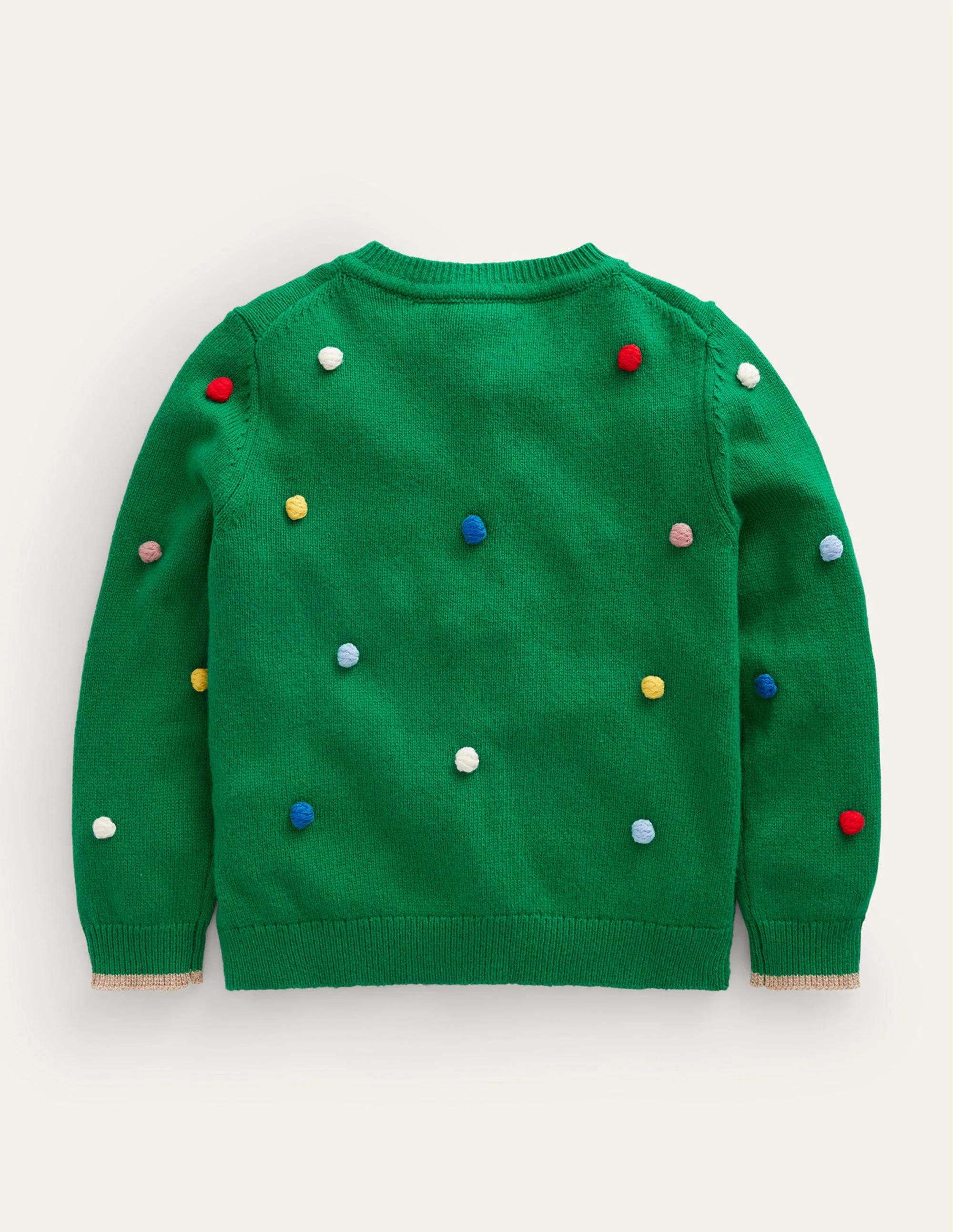 Christmas Pom Pom Cardigan-Veridian Green - Image 2