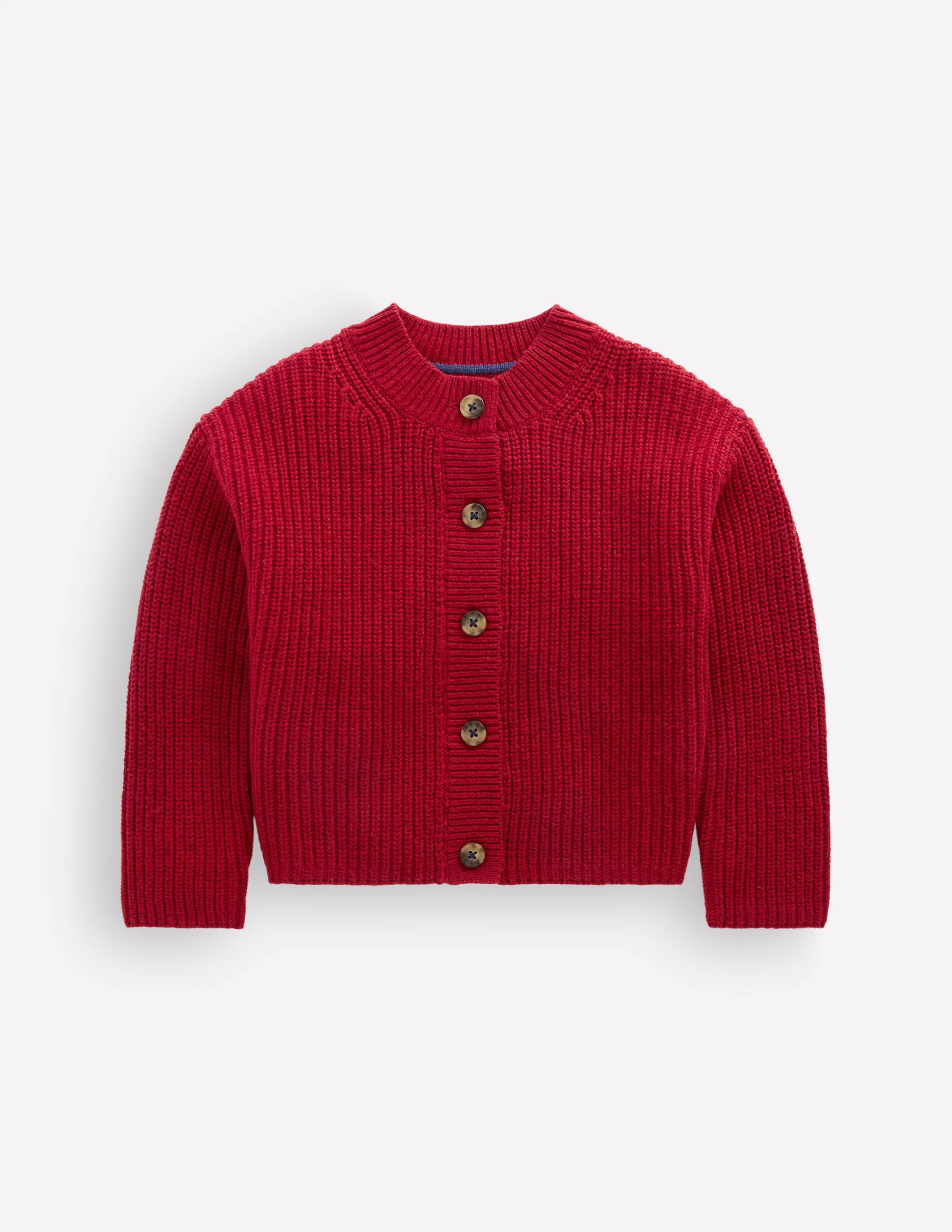 Chunky Everyday Cardigan-Red Marl