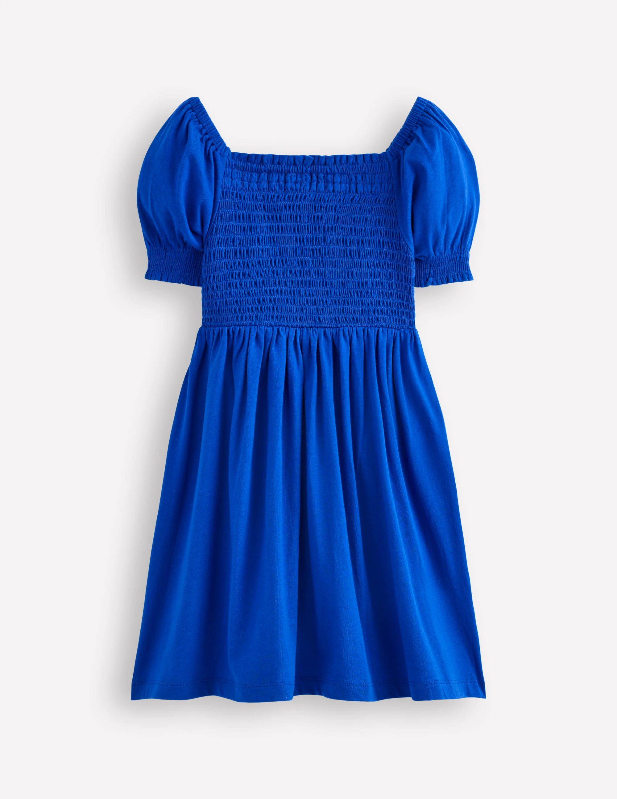 Clare Shirred Appliqué Dress-Blue Safari Animals - Image 2