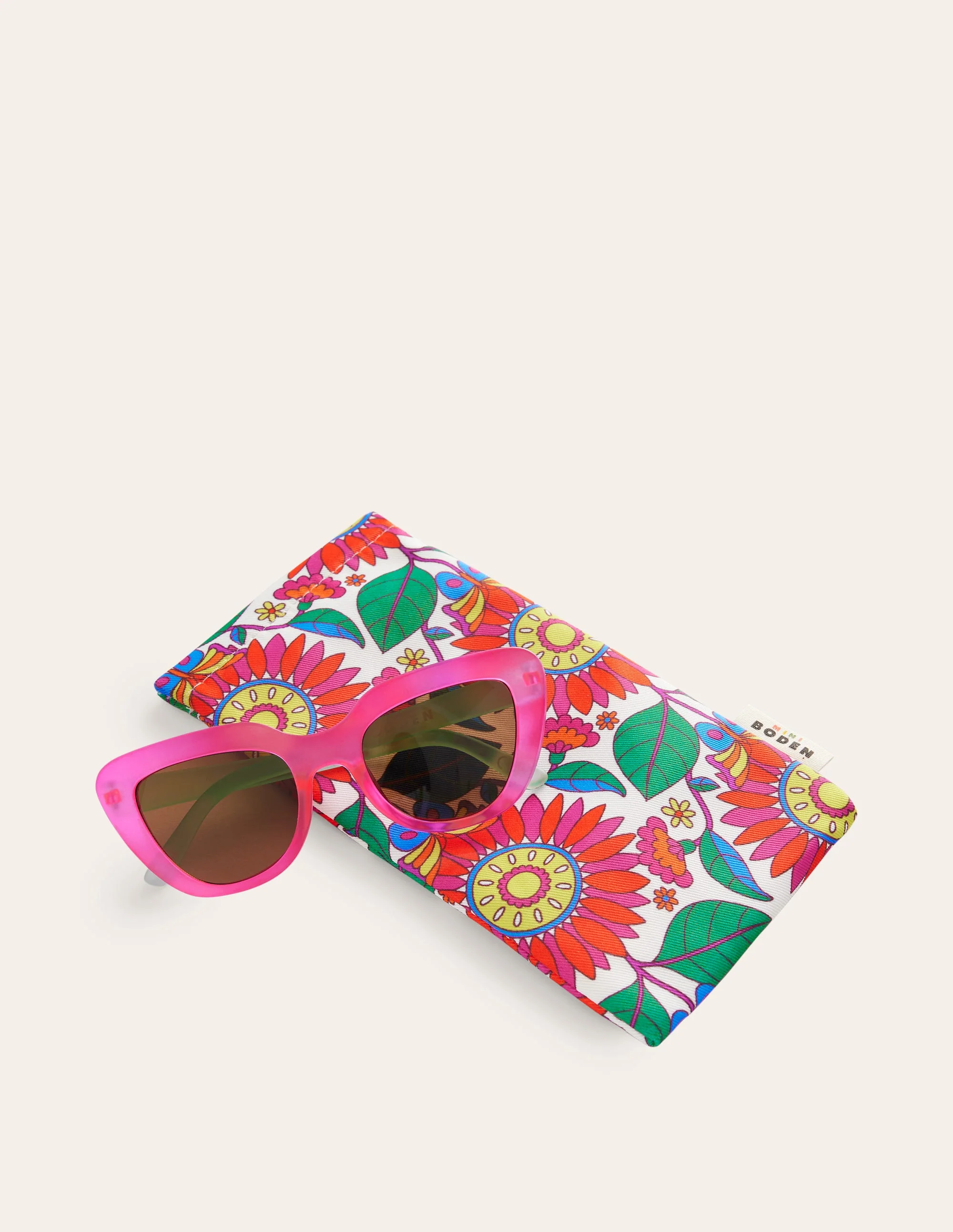 Classic Sunglasses-Pink and Green Colourblock - Image 2