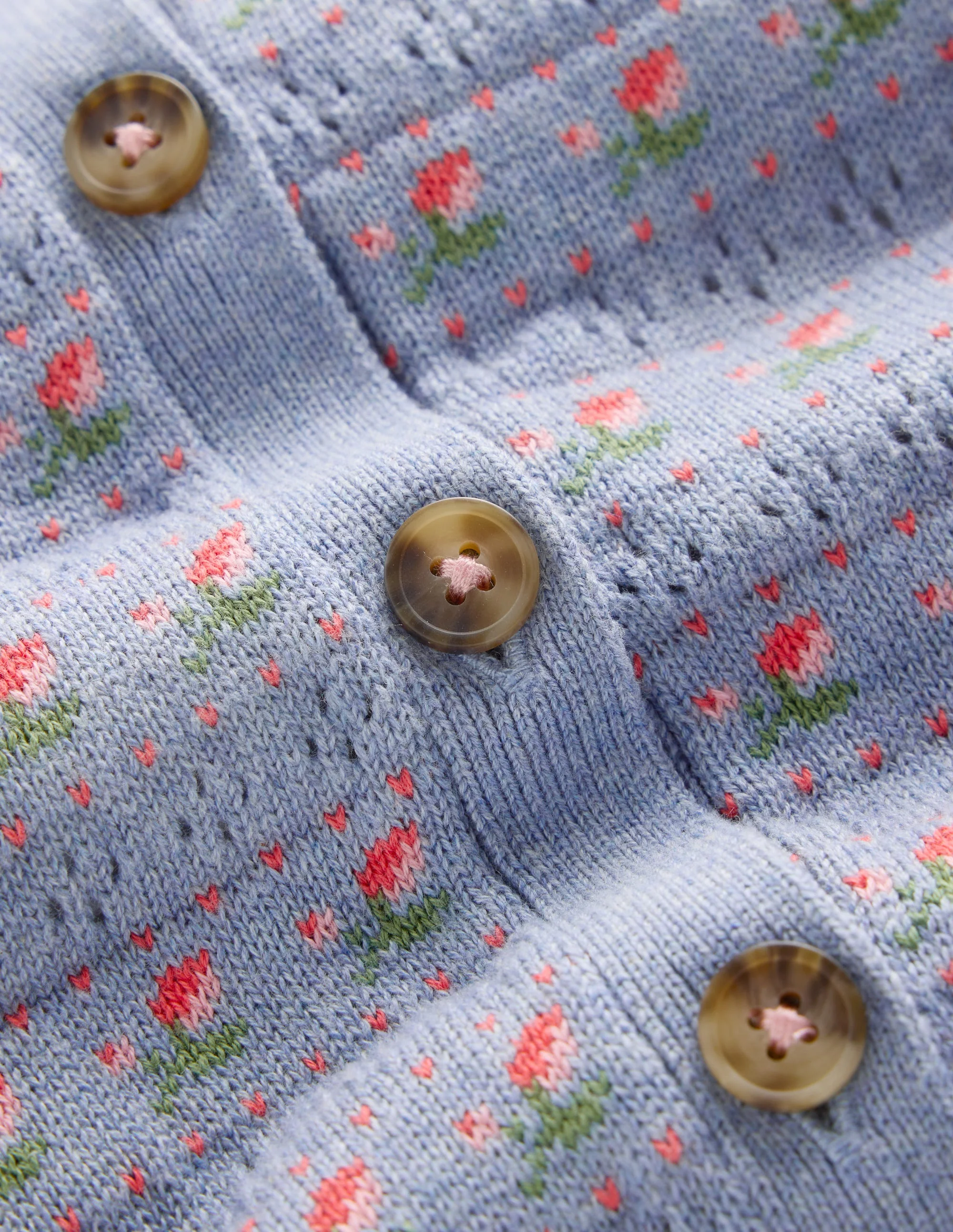 Collared Cardigan-Glacier Blue Marl Roses - Image 3