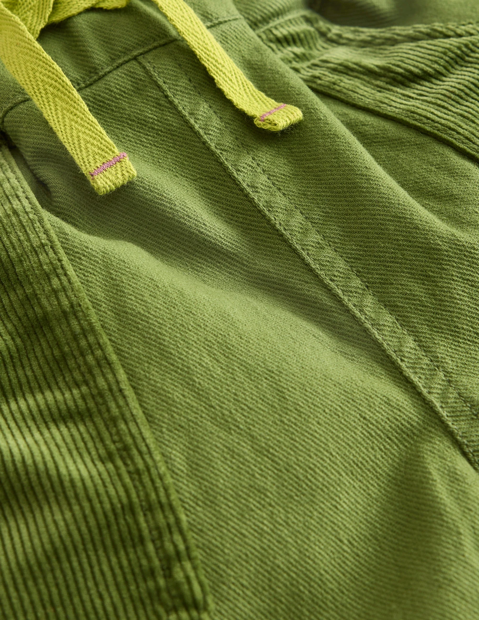 Cord Pocket Pull On Trousers-Kale Green - Image 3