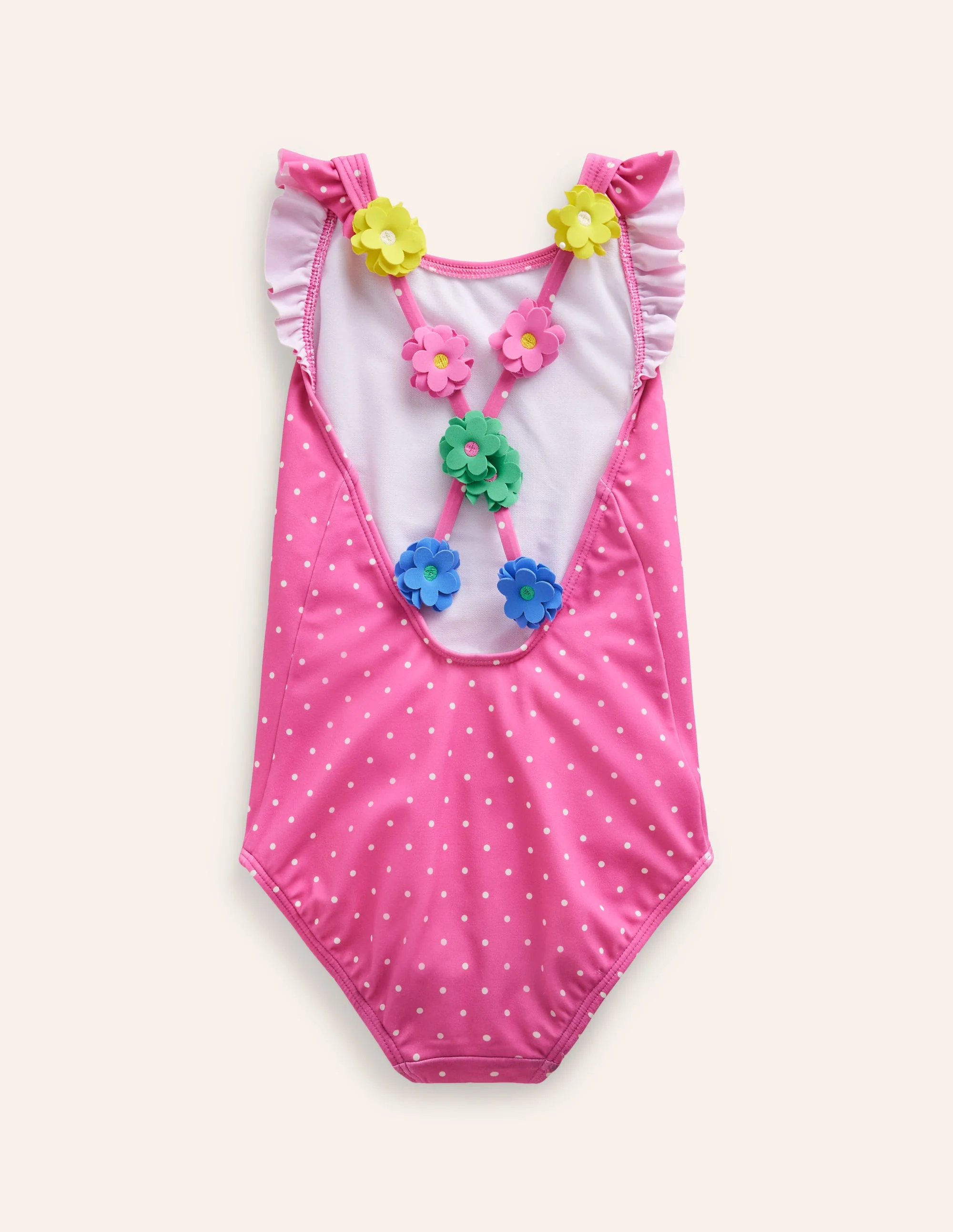 Corsage Strap Swimsuit-Strawberry Pink - Image 2