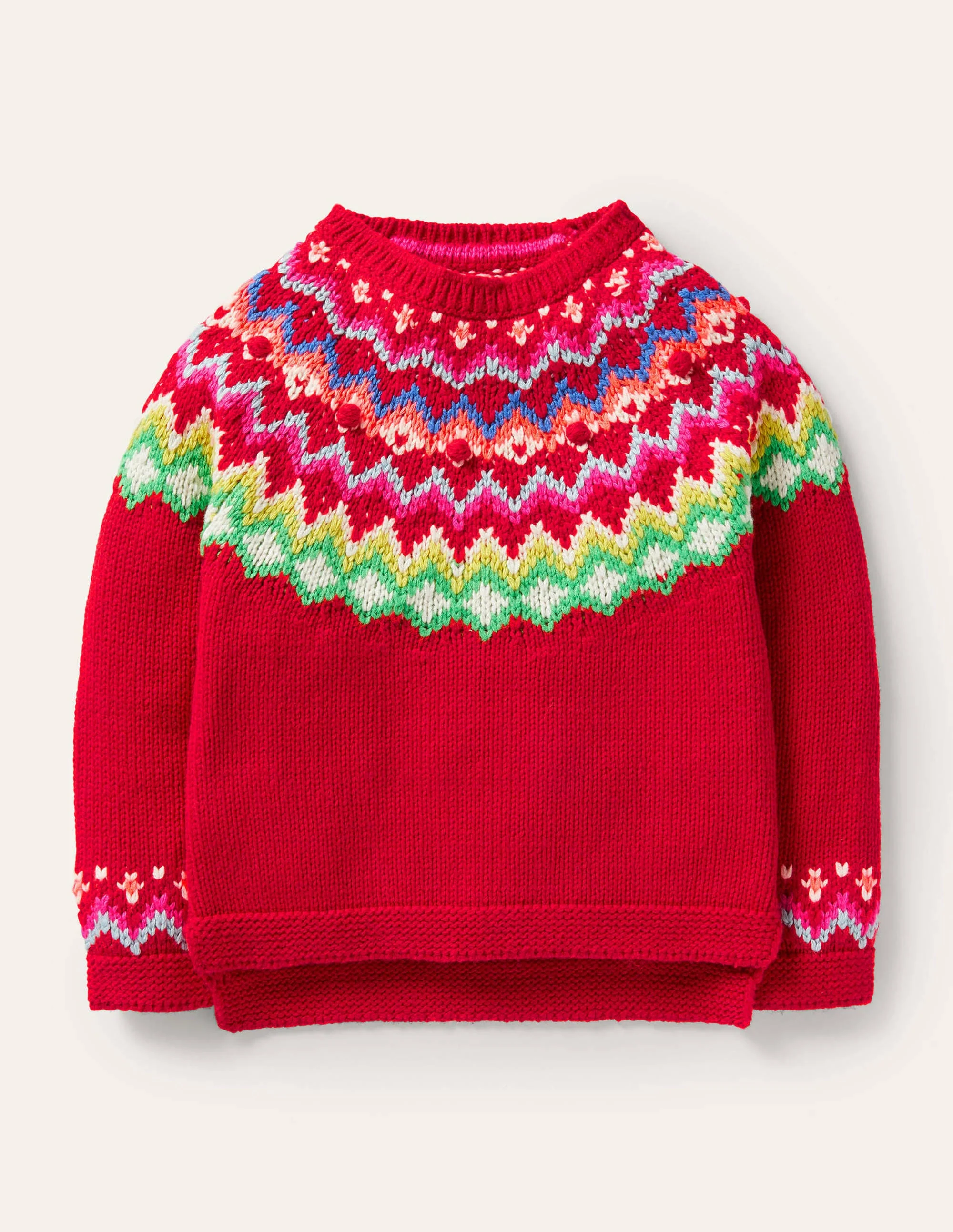 Cosy Fair Isle Jumper-Rockabilly Red