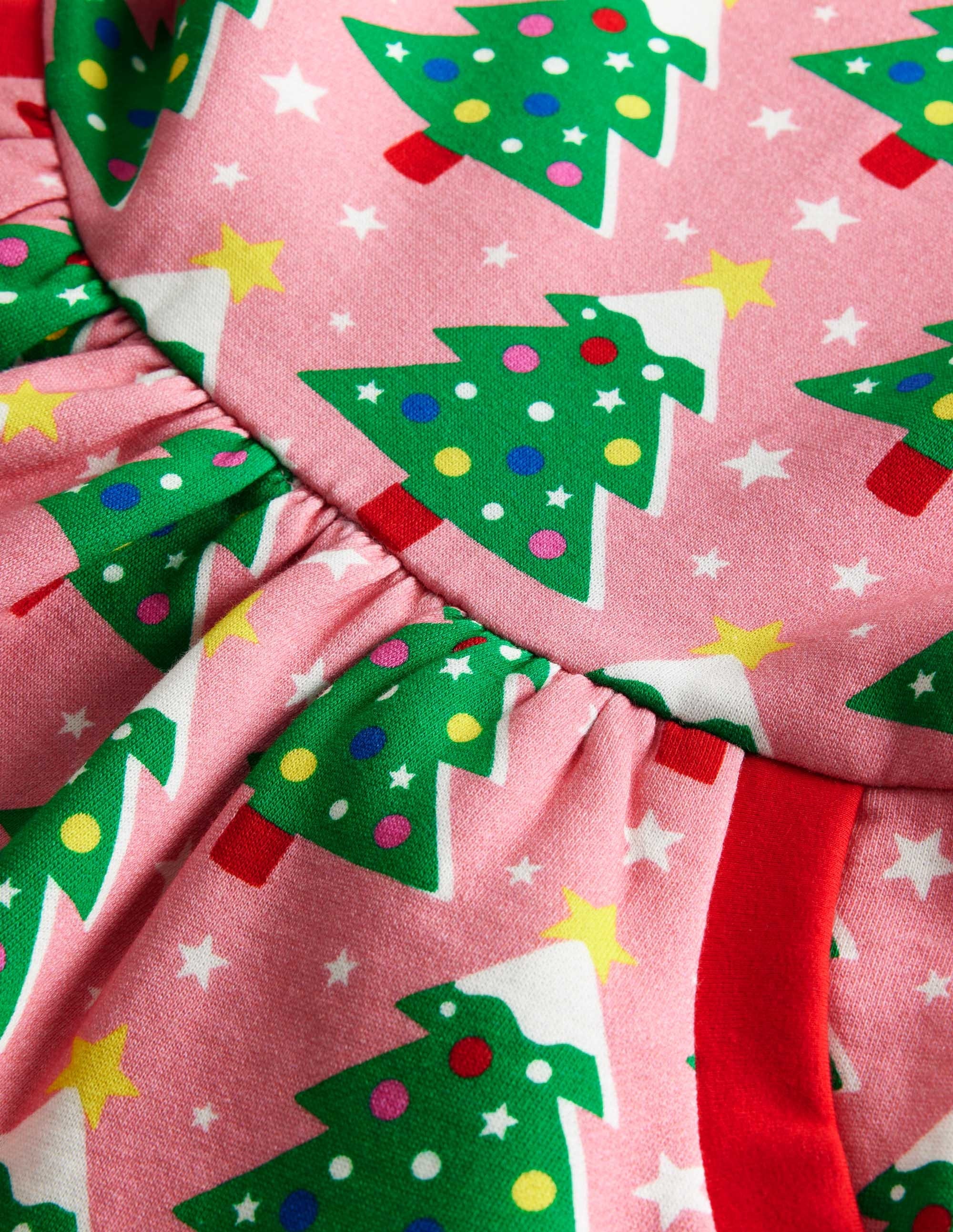 Cosy Printed Sweatshirt Dress-Formica Pink Christmas Trees - Image 3