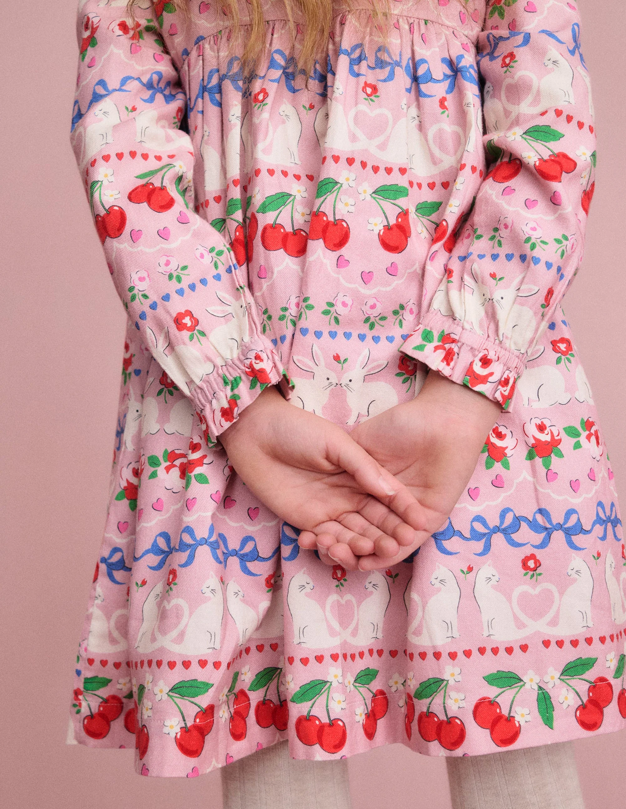 Cosy Smocked Dress-Pink Valentines Bunny - Image 5