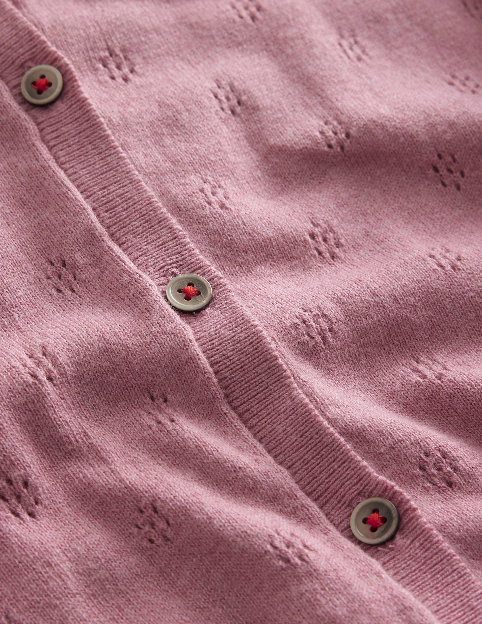 Cotton Cashmere Cardigan-Cameo Pink - Image 3