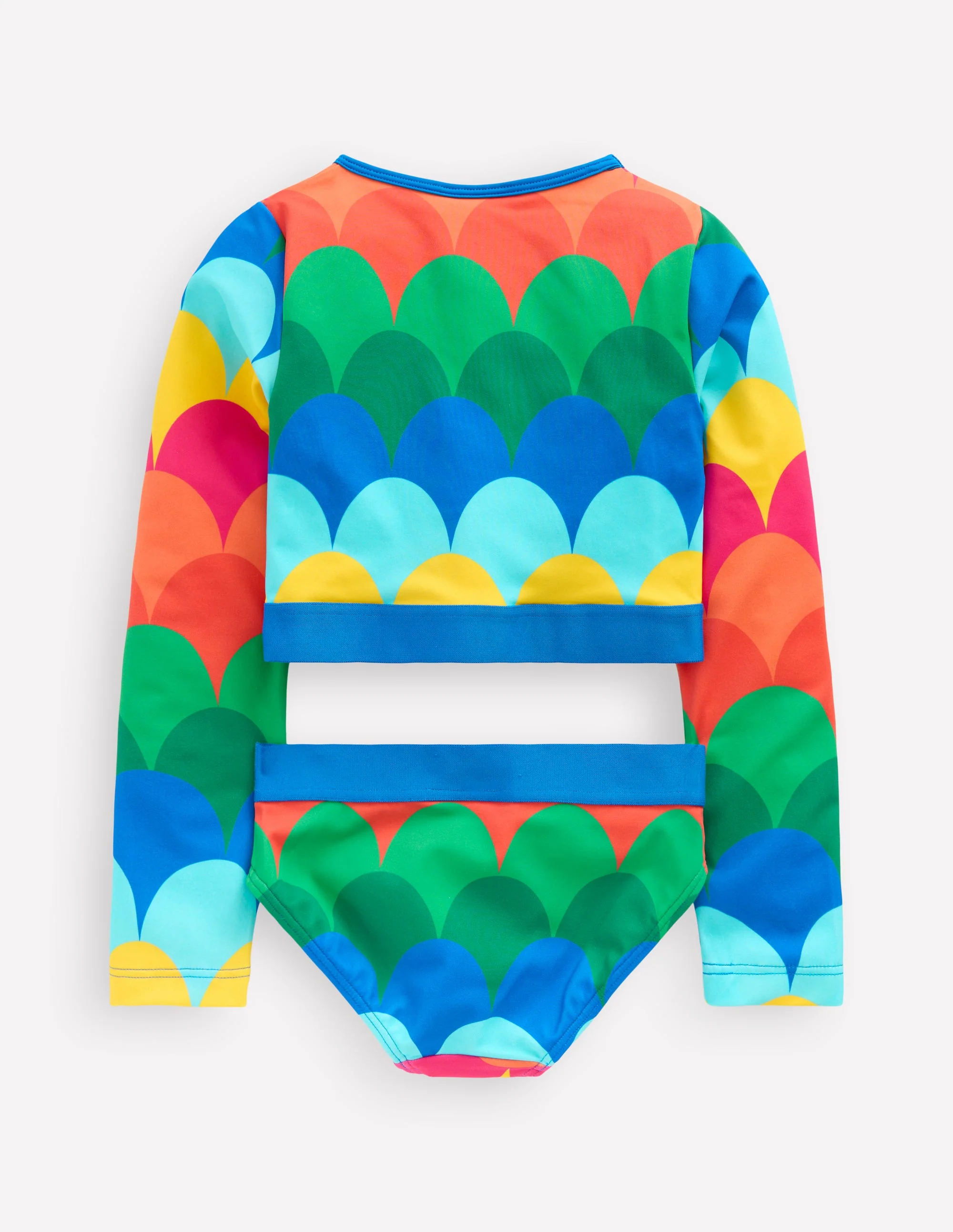 Cropped Rash Vest Set-Multi Scallop Stripe - Image 2