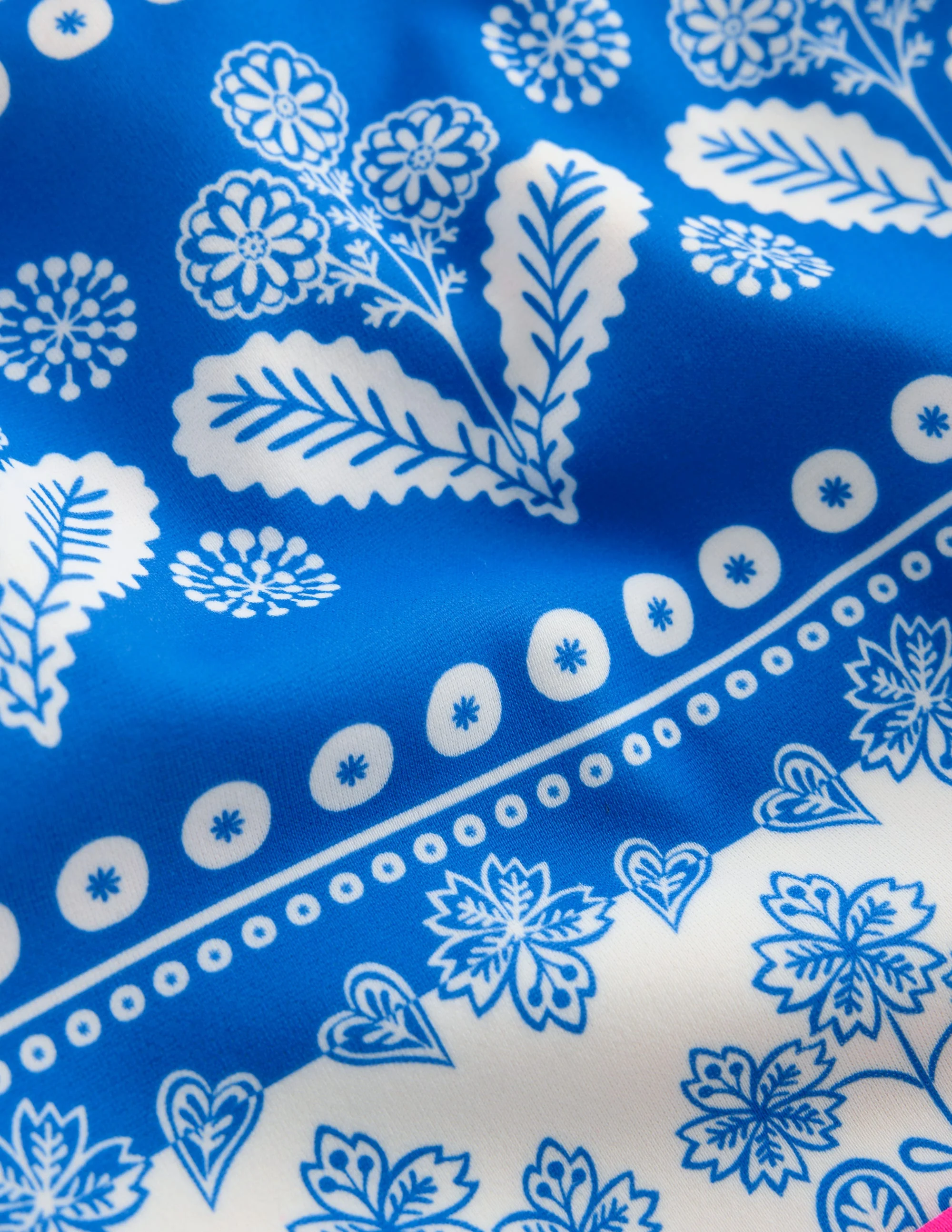 Cross-back Bikini Top-Azure Blue Woodblock - Image 3