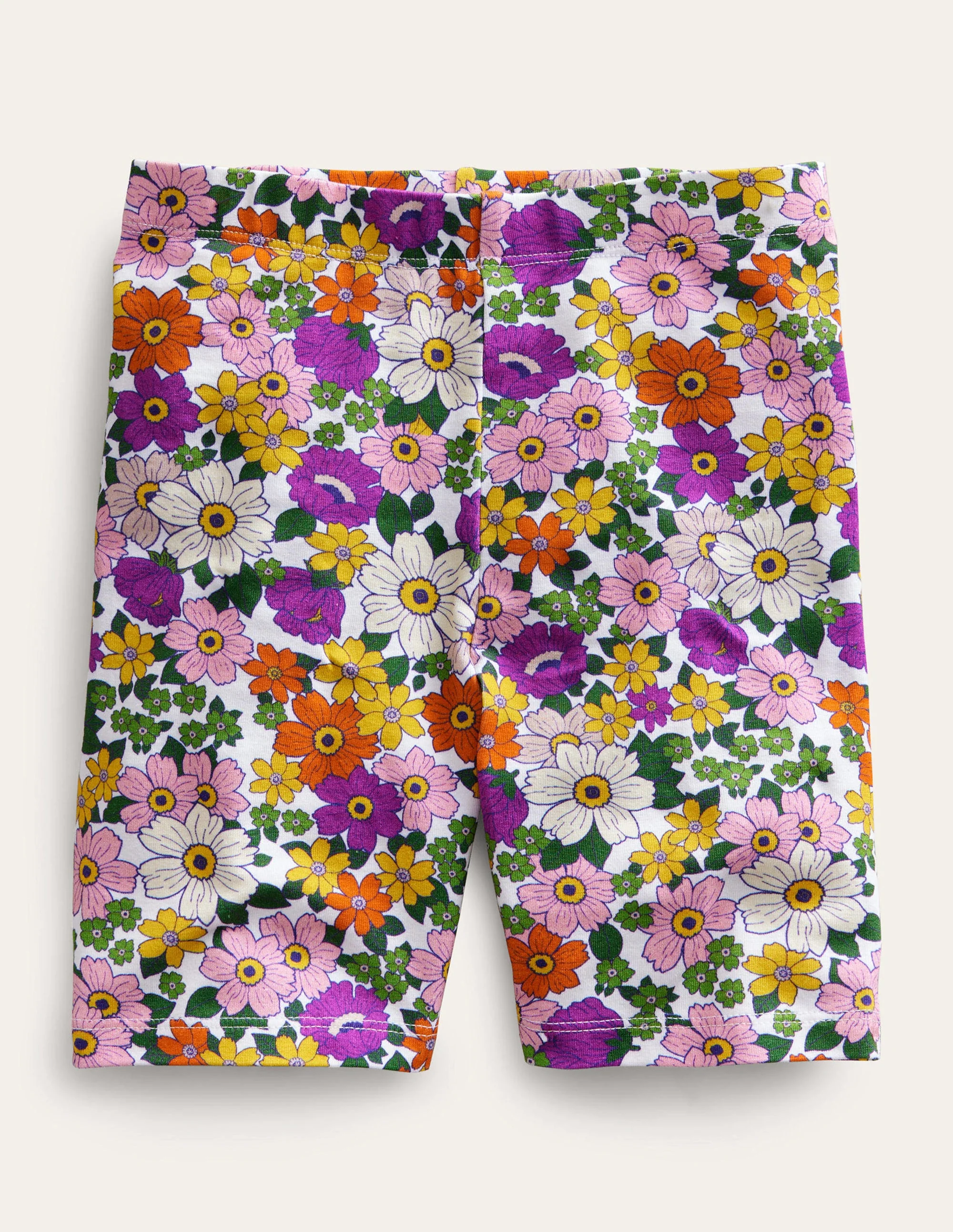 Cycling Shorts-Radiant Orchid Purple Floral