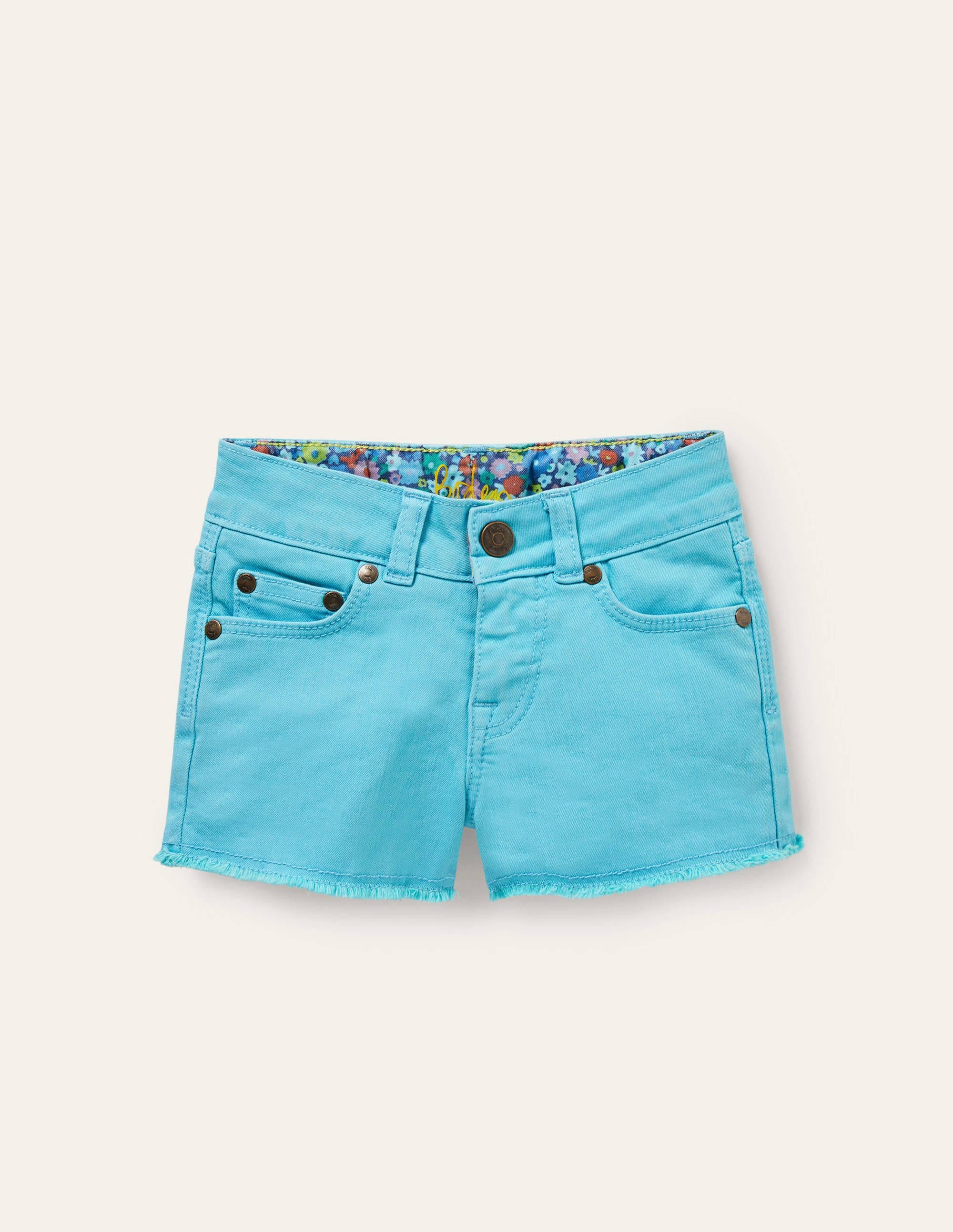 Denim Shorts-Aqua Blue