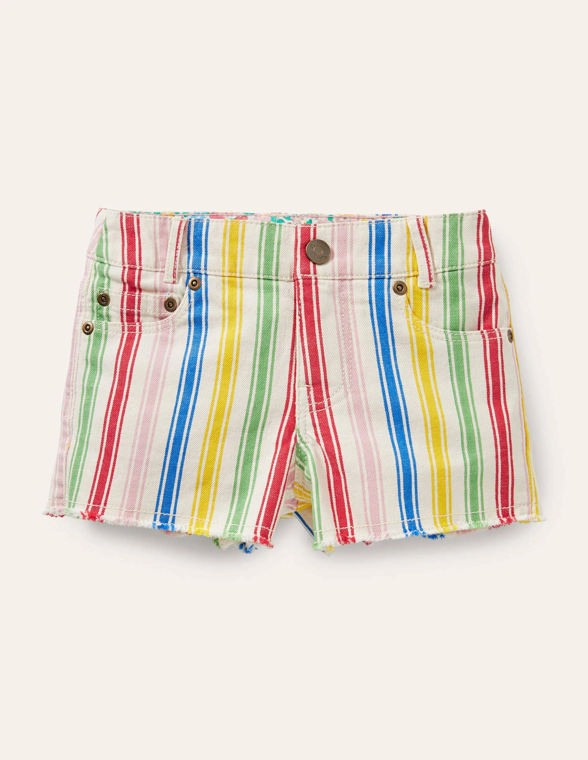 Denim Shorts-Multi Stripe