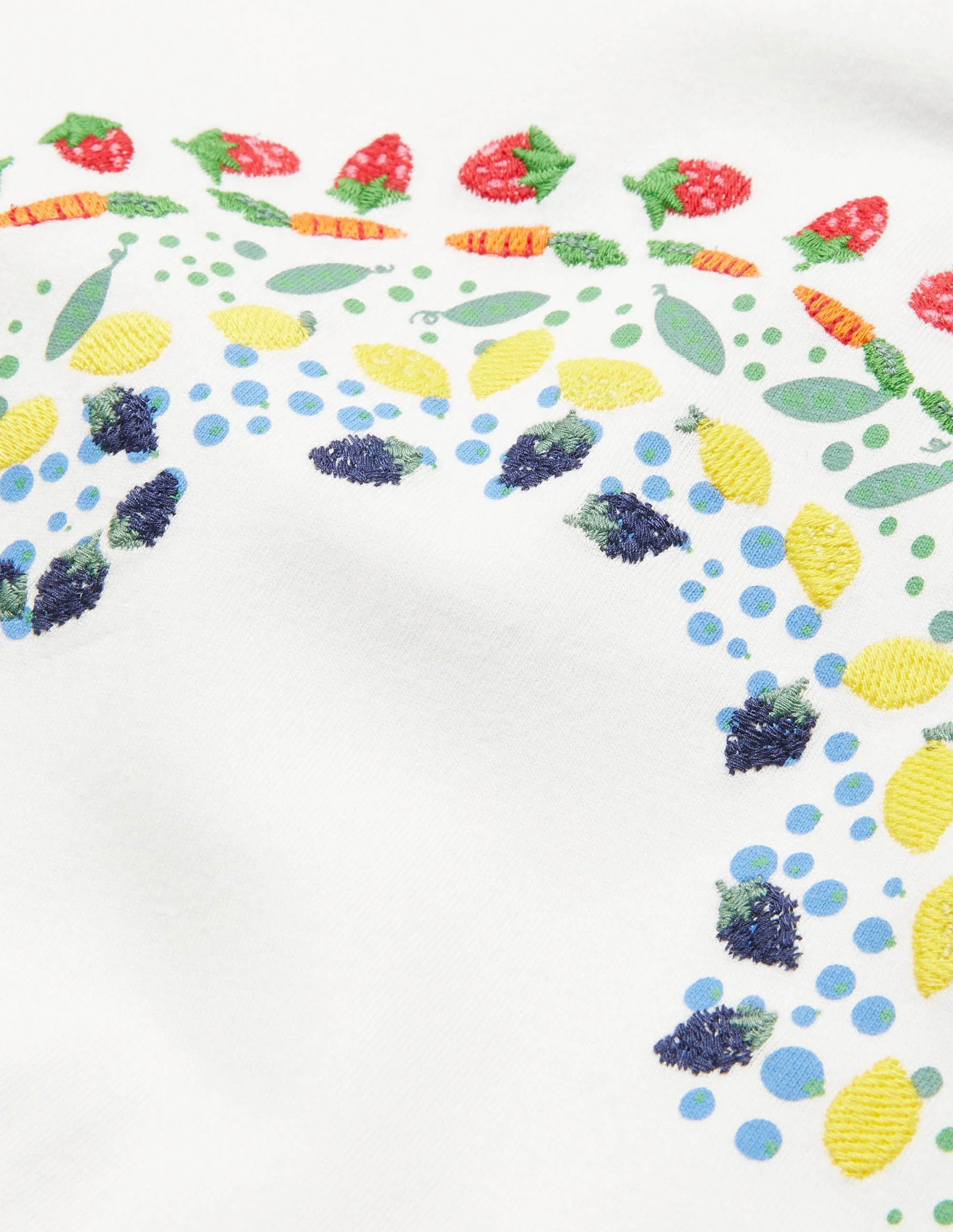 Embroidered Rainbow T-shirt-Ivory Vegetable Rainbow - Image 3