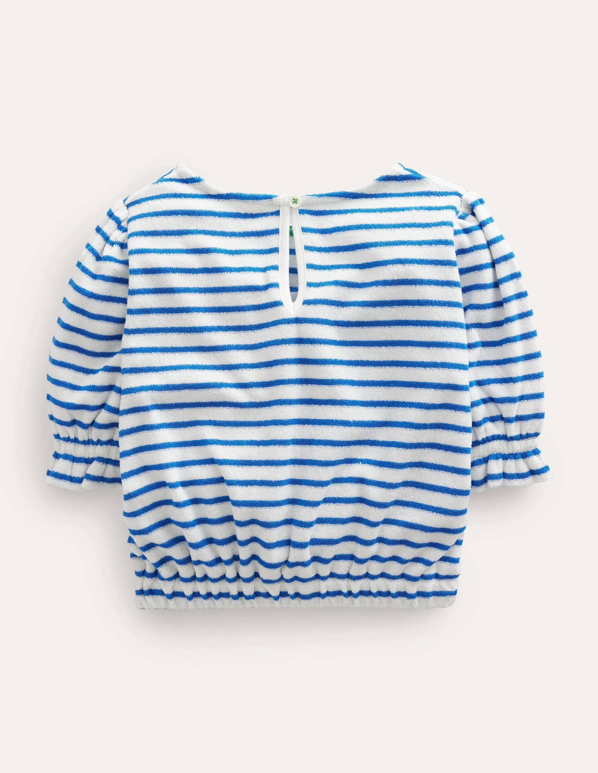 Embroidered Towelling Top-Cabana Blue/Ivory Pineapple - Image 2