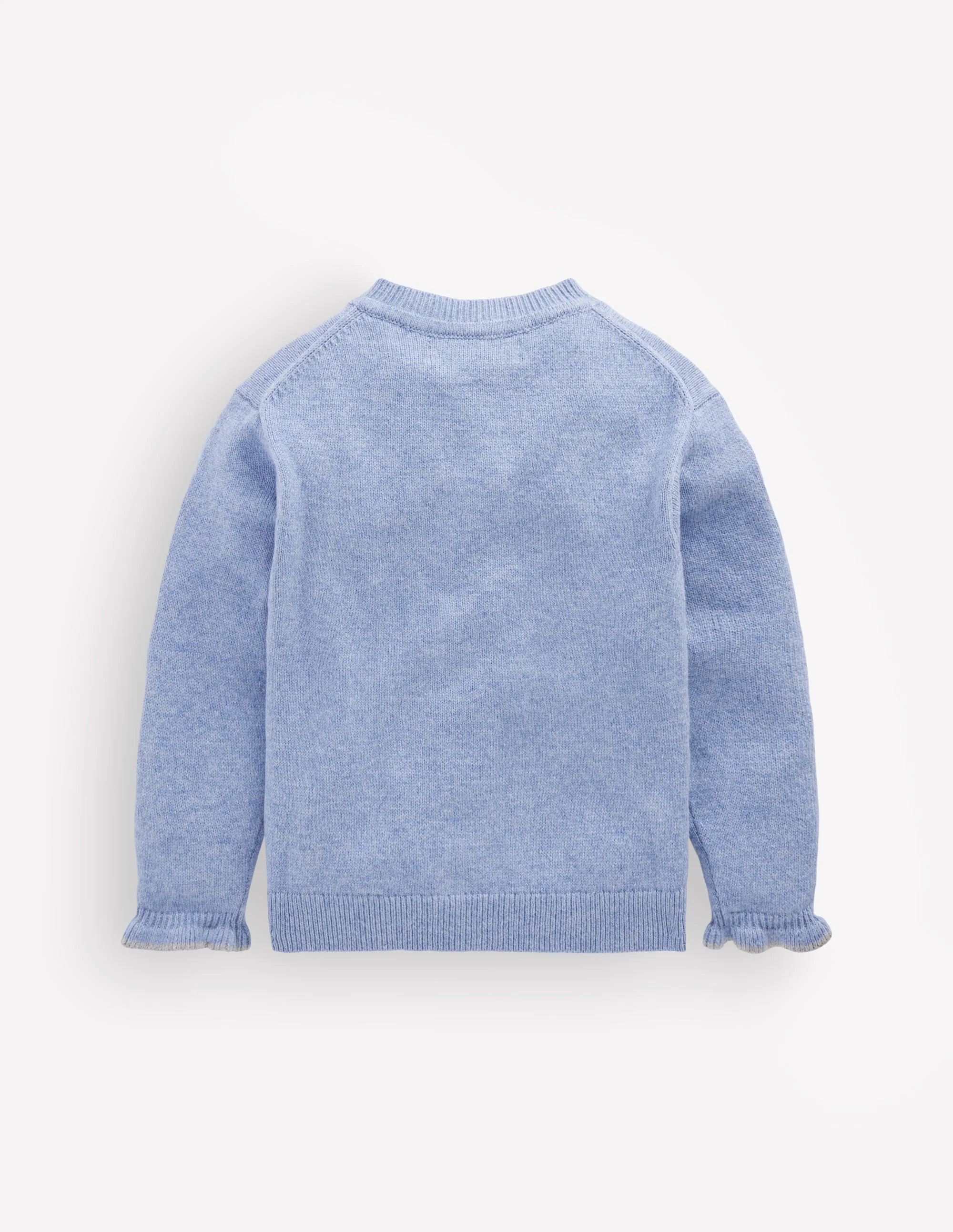 Everyday Frilled Cardigan-French Blue Marl - Image 4