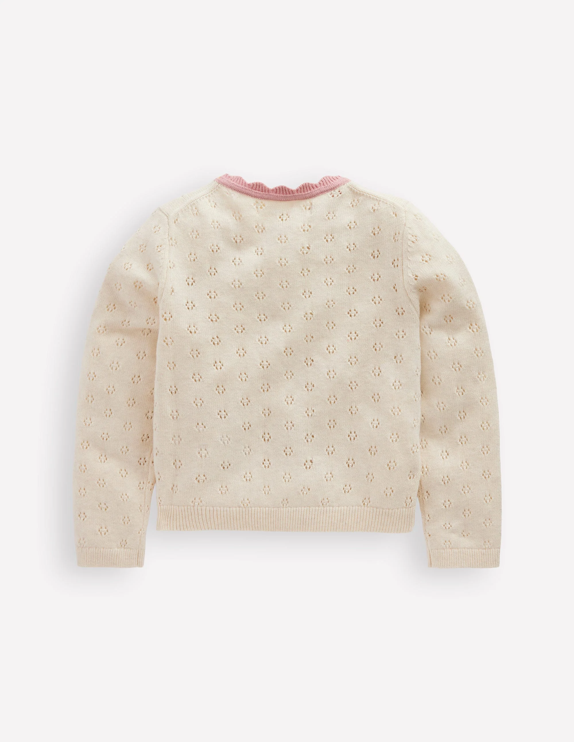 Everyday Scalloped Cardigan-Soft Ivory - Image 2