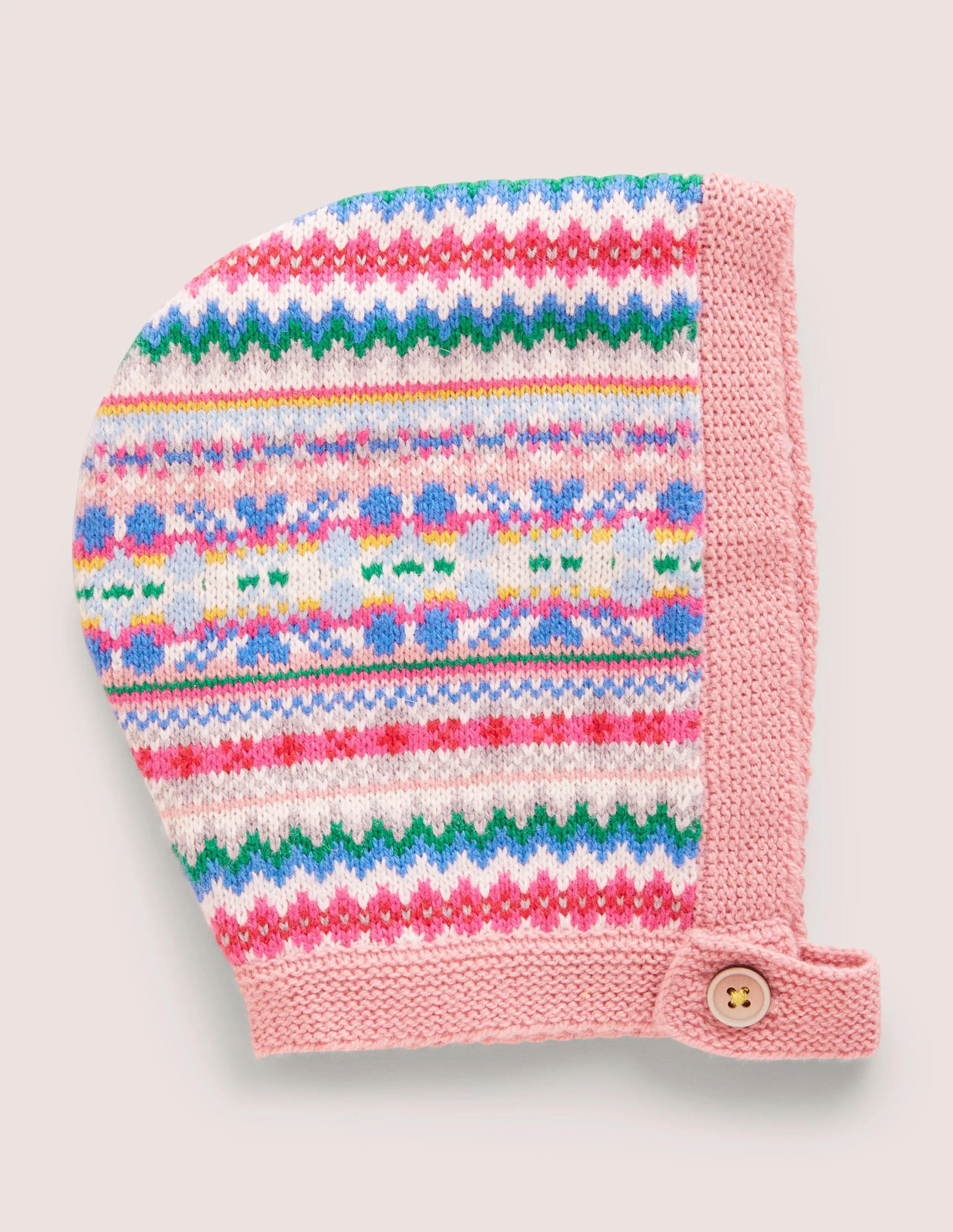 Fair Isle Knitted Bonnet-Multi