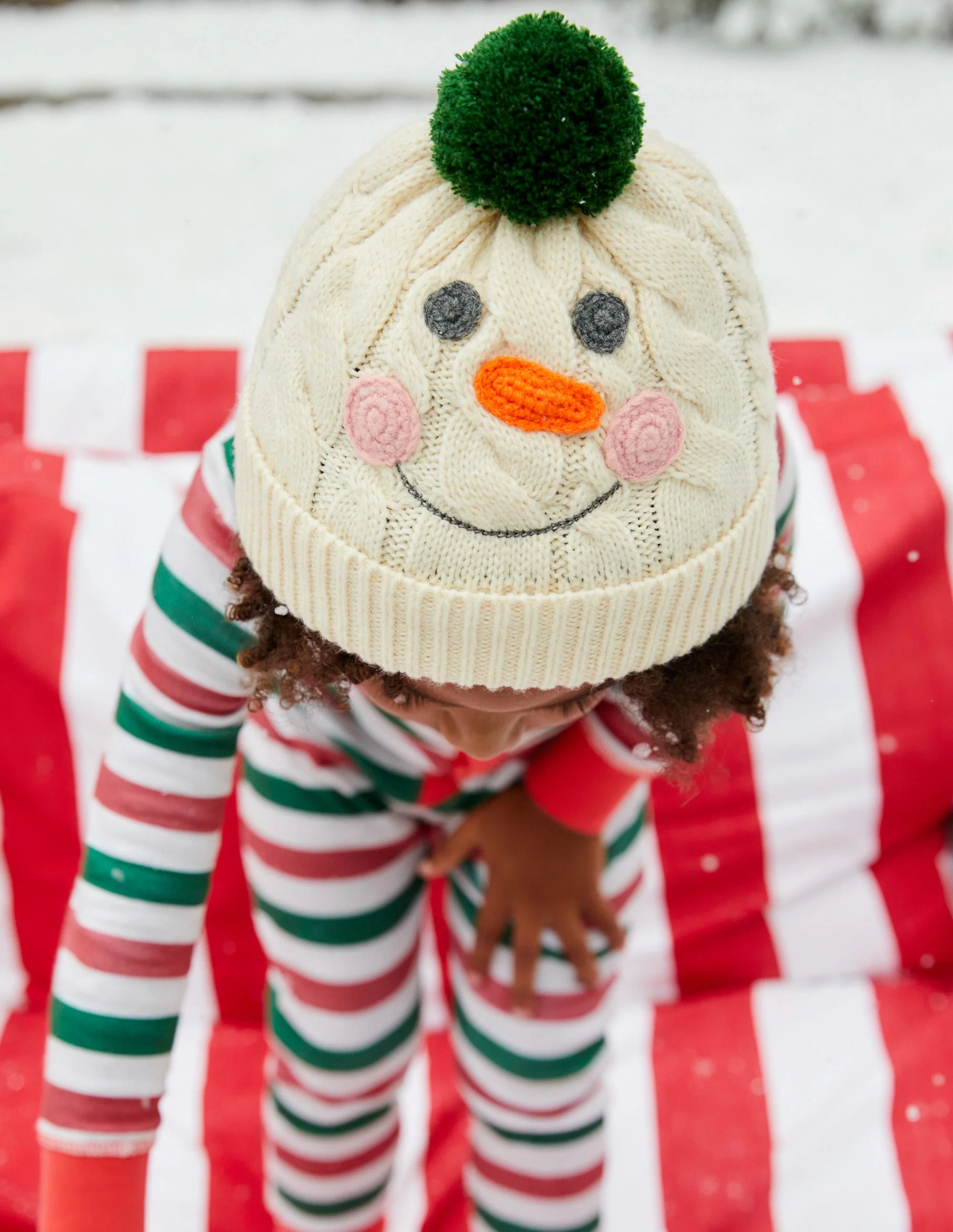 Festive Knitted Beanie-Snowman - Image 3