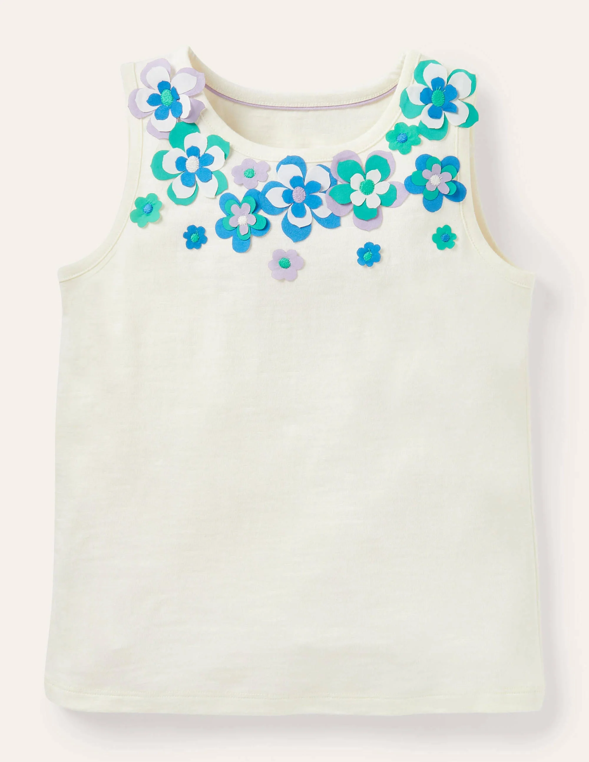 Flutter Flower Vest-Ivory